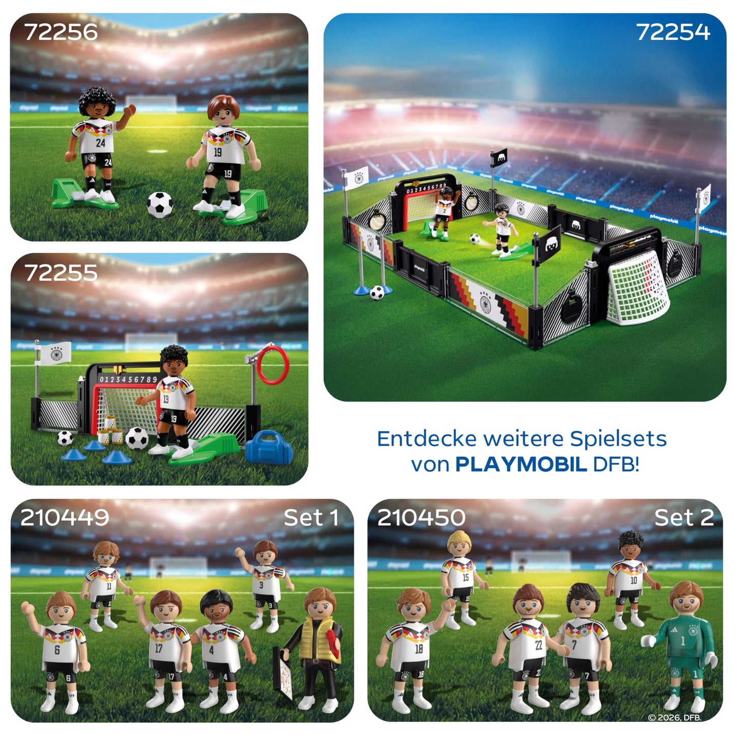 PLAYMOBIL | DFB | World Cup Collector's Set 1 | Football World Cup with Florian Wirtz, Jonathan Tah, Nick Woltemade, Joshua Kimmich, Waldemar Anton & trainer | 210449
