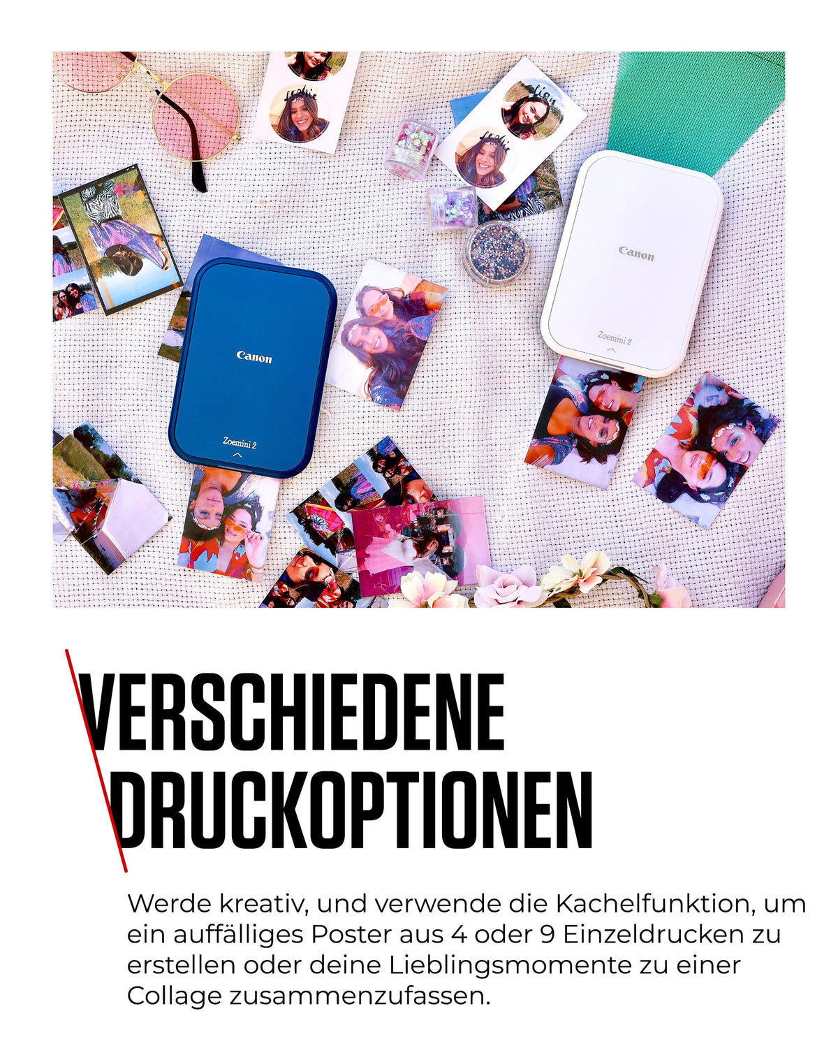 Canon ZOEMINI 2 Mini Fotodrucker pentru telefon + 20 de autocolante + 10 autocolante circulare - 5452C007