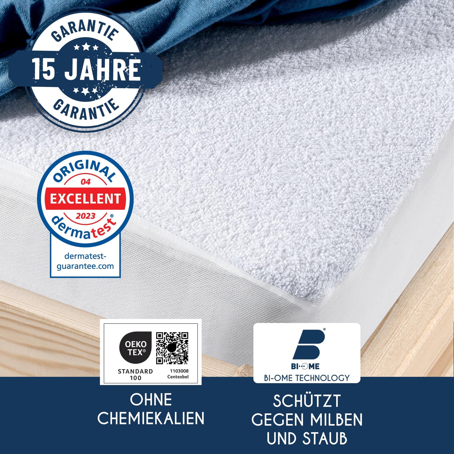 Dreamzie mattress protector 150x200 cm waterproof - mattress protector soft, hypoallergenic and breathable - Oeko-Tex certified - DZ_PM_150x200_V2