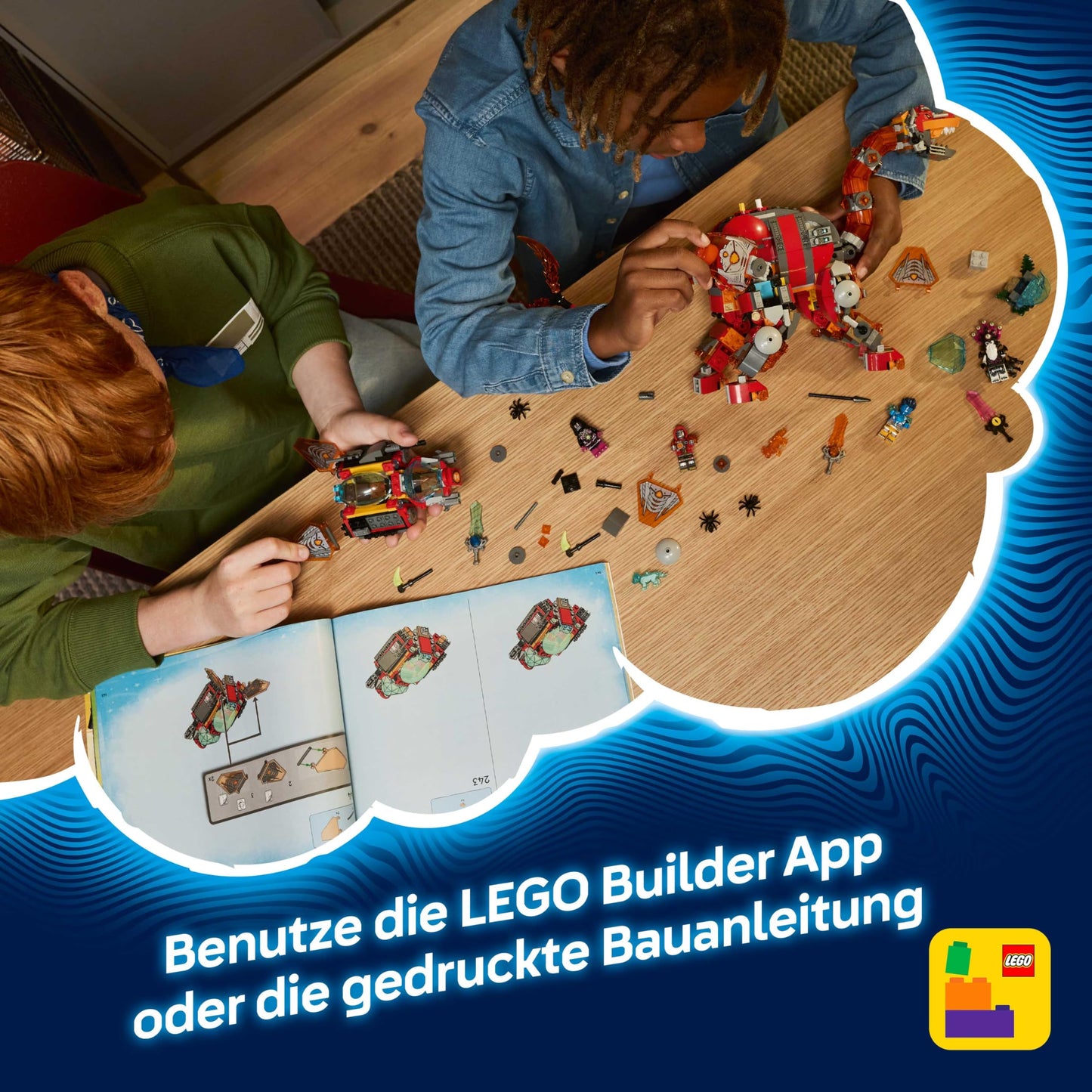 LEGO DREAMZzz 2in1 dino jet plane - dinosaur toy convertible into stegosaurus - including 4 minifigures and 2 collectible treasure creatures - gift for boys aged 9 and up - 71514