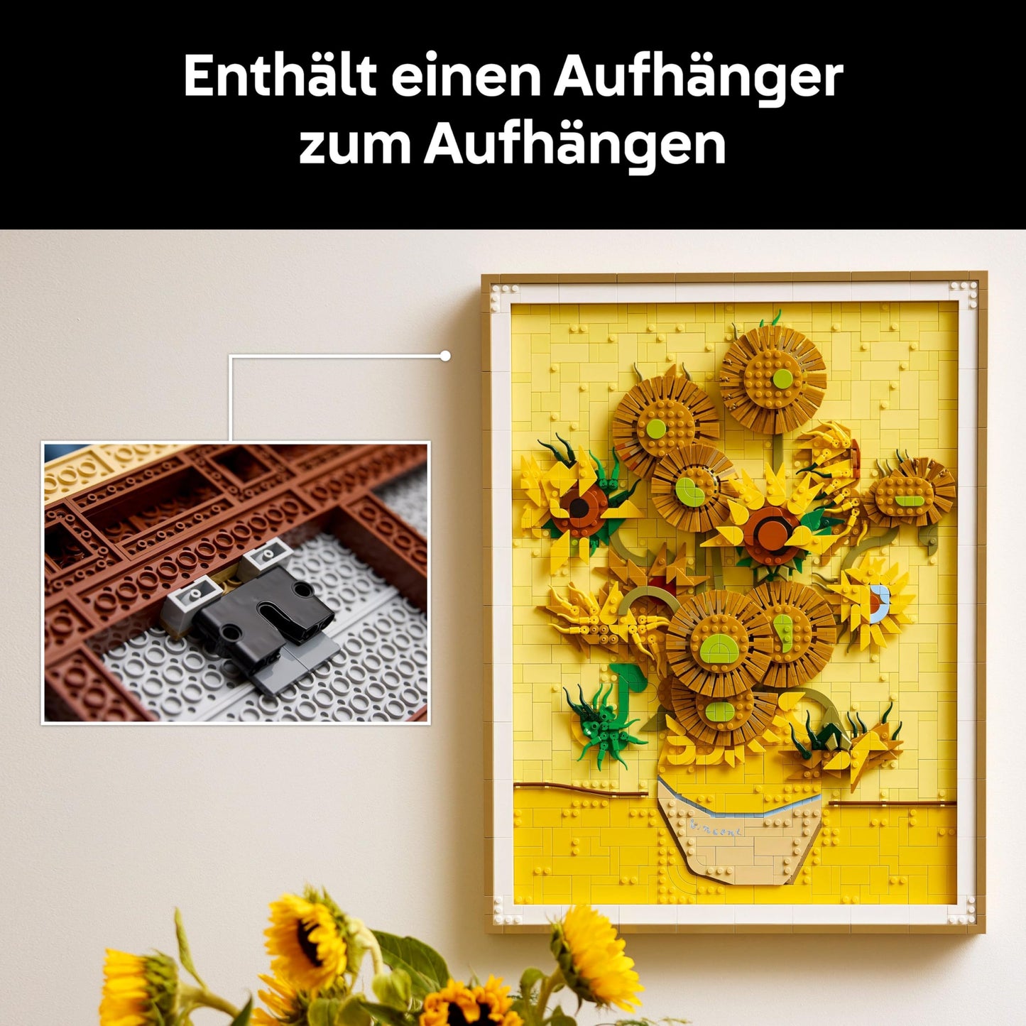 LEGO Art Vincent Van Gogh - Sunflowers - 3D flower painting with moving flowers - Decoration for the living room or office - Building kit for adults - Creative gift idea for men & women 31215
