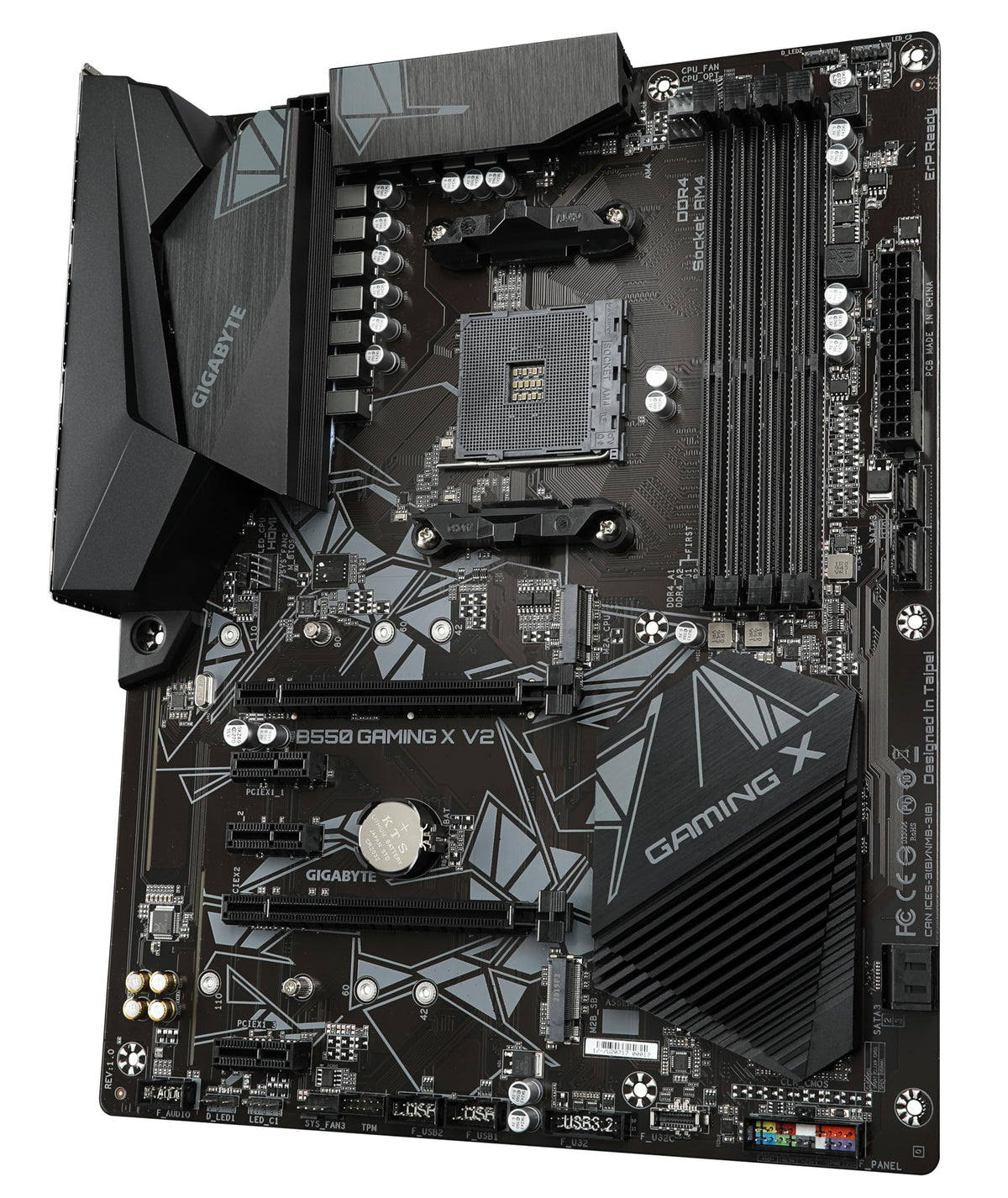 Placa de bază GIGABYTE B550 Gaming X V2 – compatibilă cu procesoarele AMD Ryzen 5000, placă ATX, VRM cu 10+3 faze, suportă până la 4733 MHz DDR4, PCIe 4.0 + PCIe 3.0 M.2, LAN 1GbE, USB 3.2 Gen 2