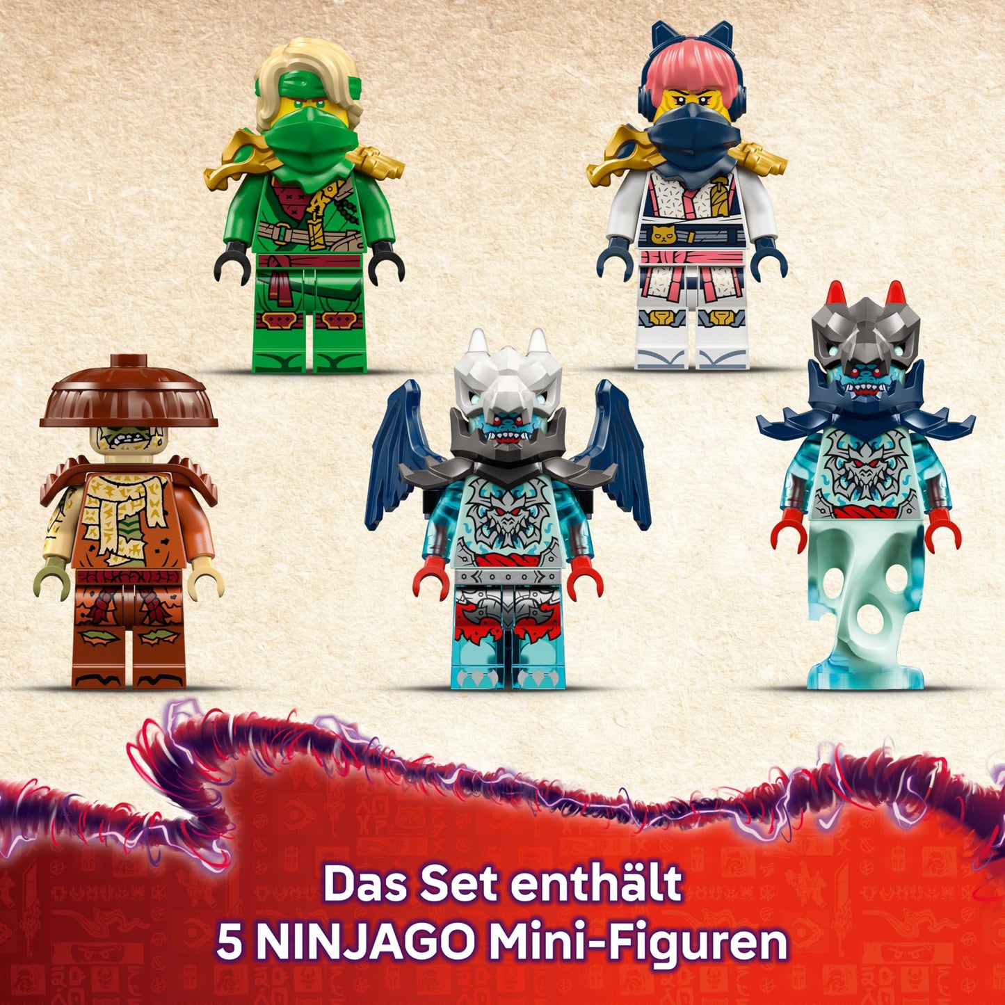 LEGO NINJAGO 2in1 Lloyd's Jet Mech - toy with 5 minifigures, dragon, equipment and flying motorcycle - gift for boys and fans of Rise of the Dragons aged 9 and over 71845