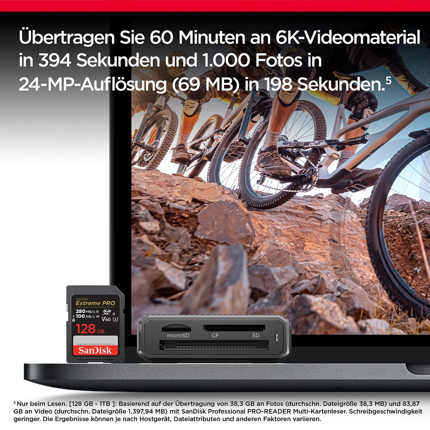 SanDisk Extreme PRO SDXC UHS-II Speicherkarte V60 128 GB - SDSDXEP-128G-GN4IN