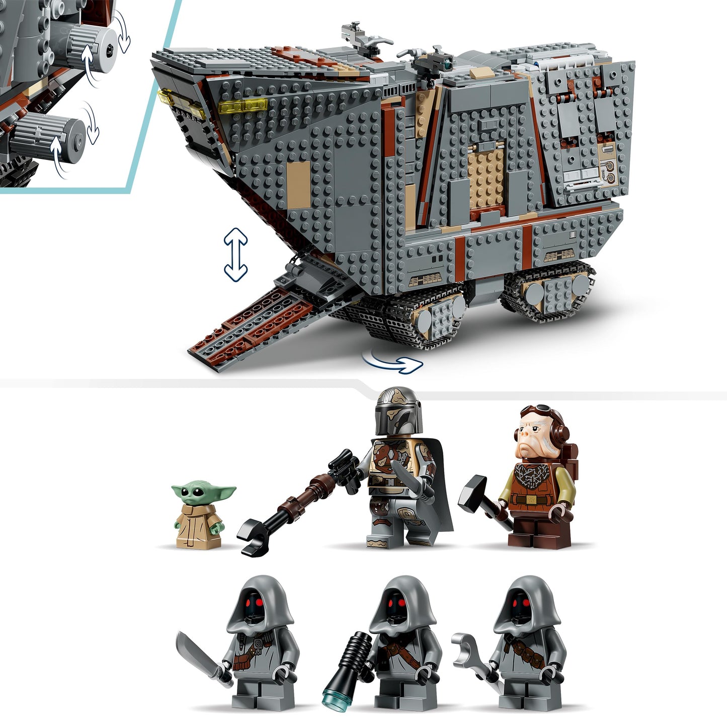 LEGO Star Wars 75453 Offworld Sandcrawler and Mudhorn - model kit with Grogu figure & 5 minifigures, including The Mandalorian - birthday gift for teenage boys aged 14 and over & film fans
