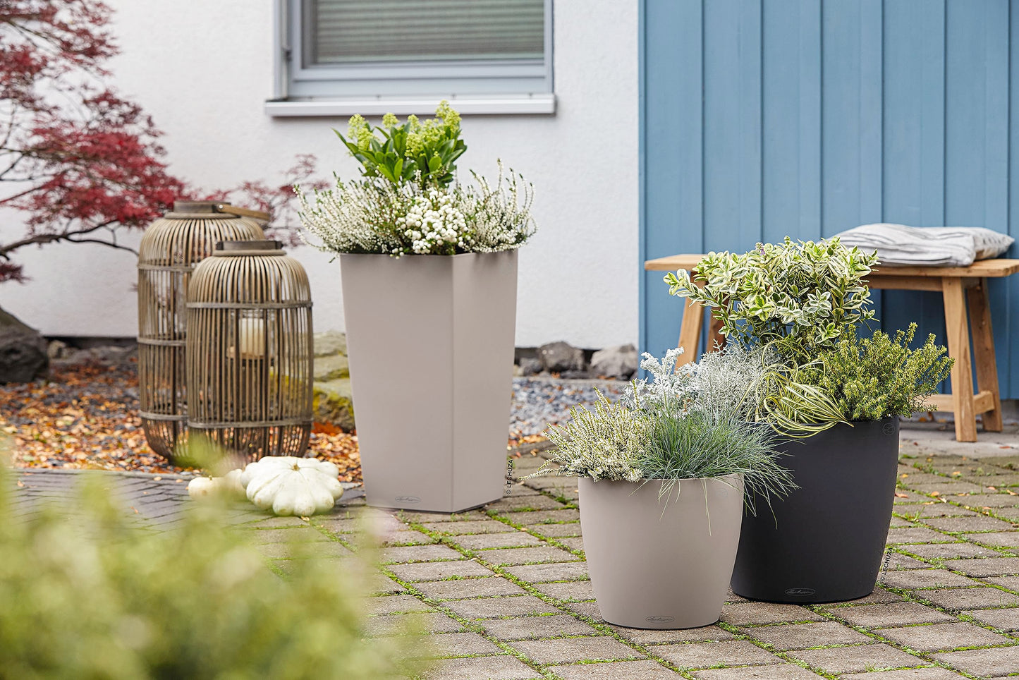 Lechuza 13224 plant pot with sub-irrigation system, slate gray, 35 x 35 x 33 cm