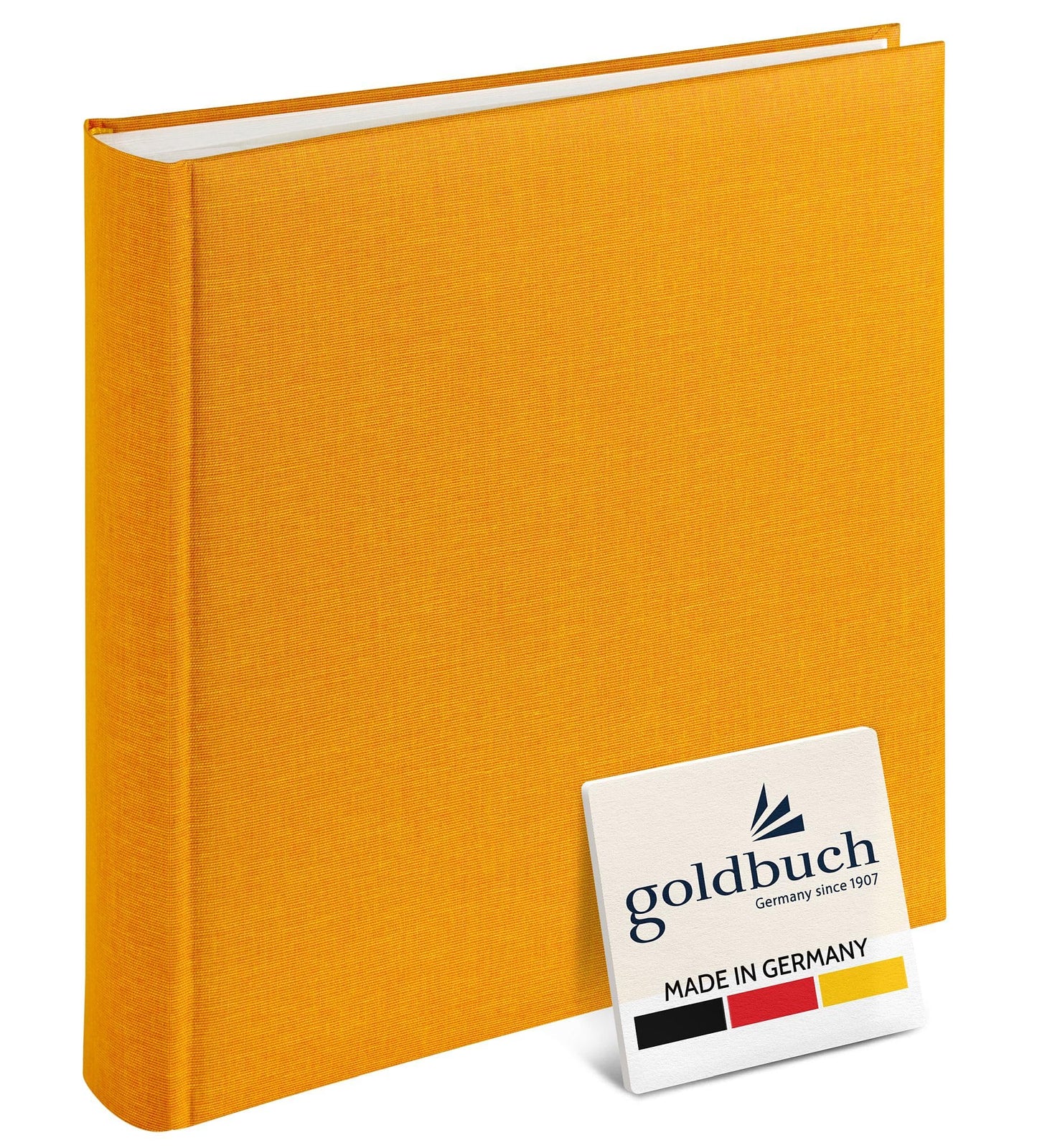 goldbuch 31705 photo album, Summertime, approx. 30 x 31 cm, photo book with 100 white pages with glassine dividers, album for gluing photos, linen cover, memory album, hardcover in yellow