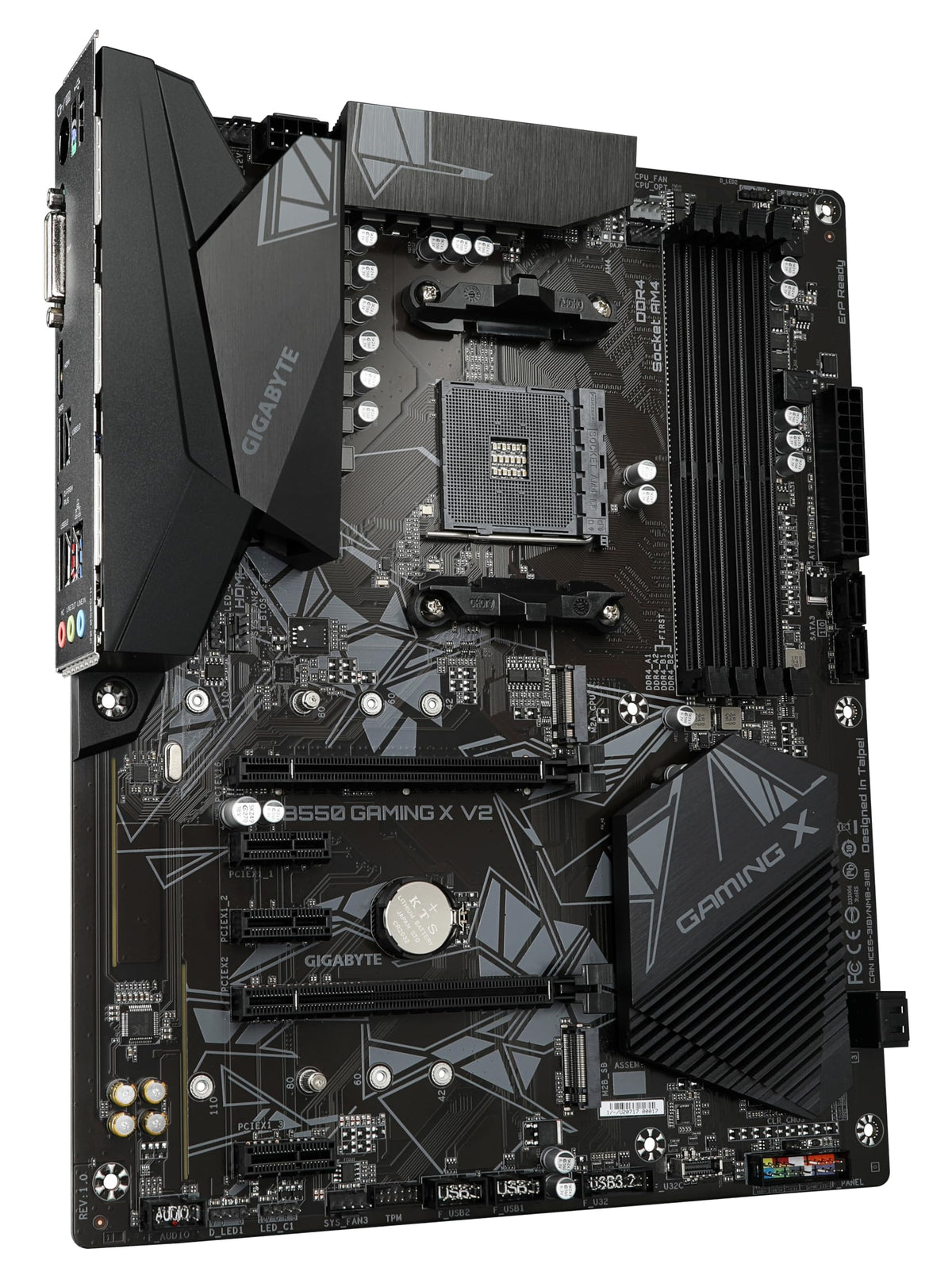 Placa de bază GIGABYTE B550 Gaming X V2 – compatibilă cu procesoarele AMD Ryzen 5000, placă ATX, VRM cu 10+3 faze, suportă până la 4733 MHz DDR4, PCIe 4.0 + PCIe 3.0 M.2, LAN 1GbE, USB 3.2 Gen 2