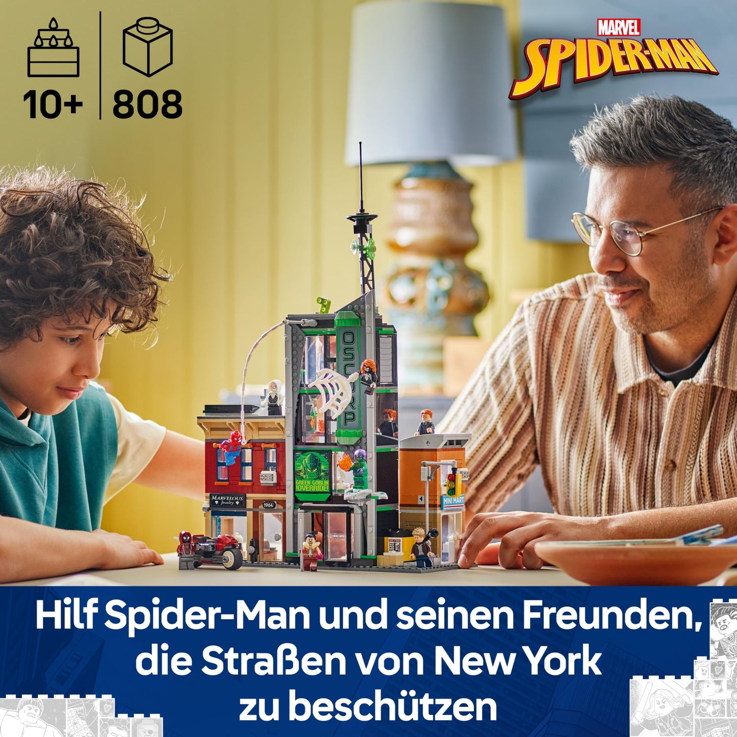 LEGO ǀ Marvel Spider-Man vs. Oscorp - collectible building set for children with 8 minifigures, including Spider-Woman, Miles Morales, Ghost Spider and Green Goblin - gift for ages 10 and up - 76324