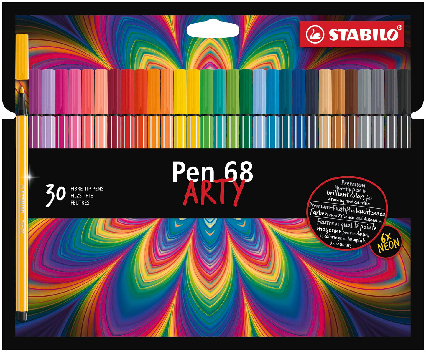 STABILO - Premium felt-tip pen - Pen 68 - ARTY - pack of 30 - EO6830-1-20