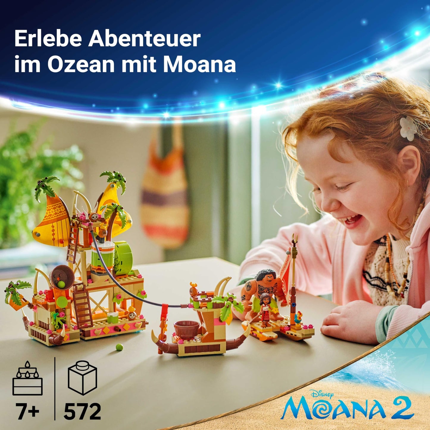 LEGO ǀ Disney Vaiana 2 Kakamora Barge - Kakamora Boat - Toy for Girls and Boys from 7 Years - Includes Boat Model, Moana Mini Doll and Maui Figure - Birthday Gift for Fans - 43258