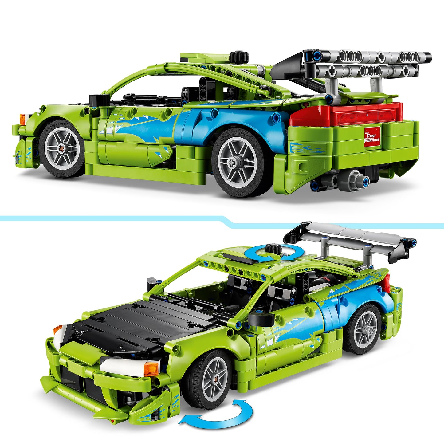 LEGO Technic Fast and Furious Mitsubishi Eclipse car - model building car - collector's set including steering and 2 NOS bottles - gift for boys aged 14 and over and adult film fans - 42229