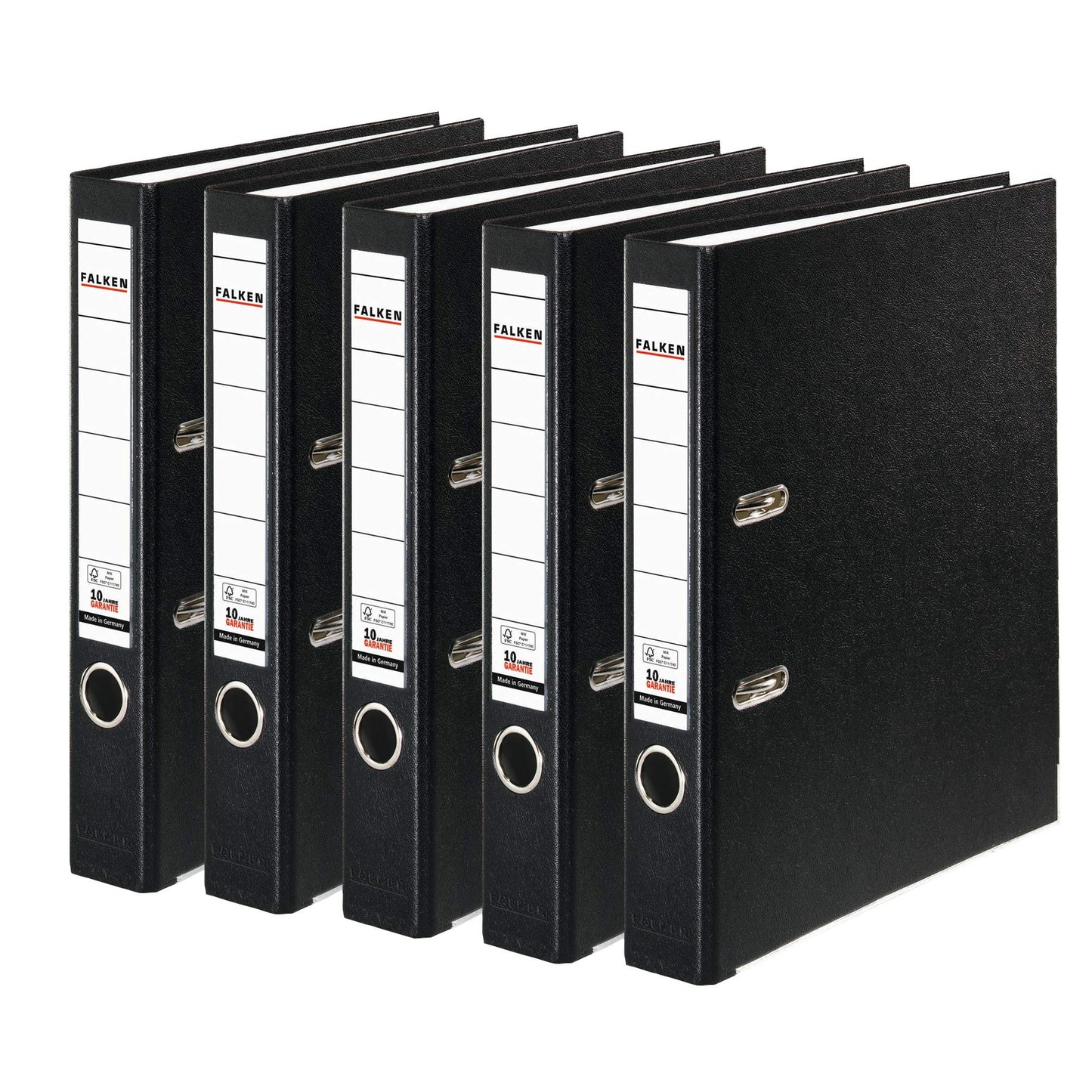 FALKEN 5x PP-Color plastic folder 5 cm narrow DIN A4 black - 15046640