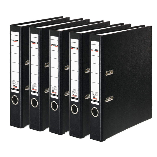FALKEN 5x PP-Color plastic folder 5 cm narrow DIN A4 black - 15046640