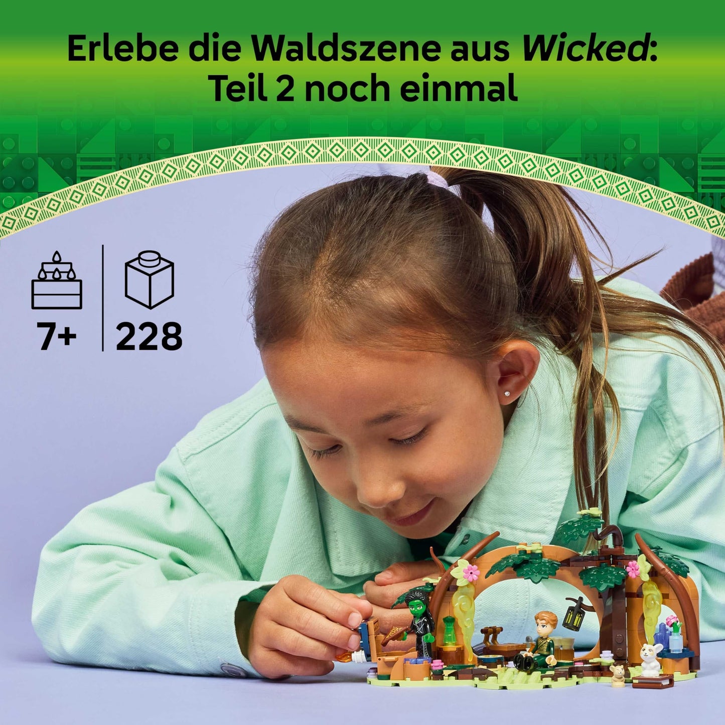 LEGO Wicked Elphaba's Hideout - Forest building set with 2 minifigures and 2 animal figures with accessories - Model building playset to collect - Children's gift for girls, boys and film fans aged 7 and over - 75687