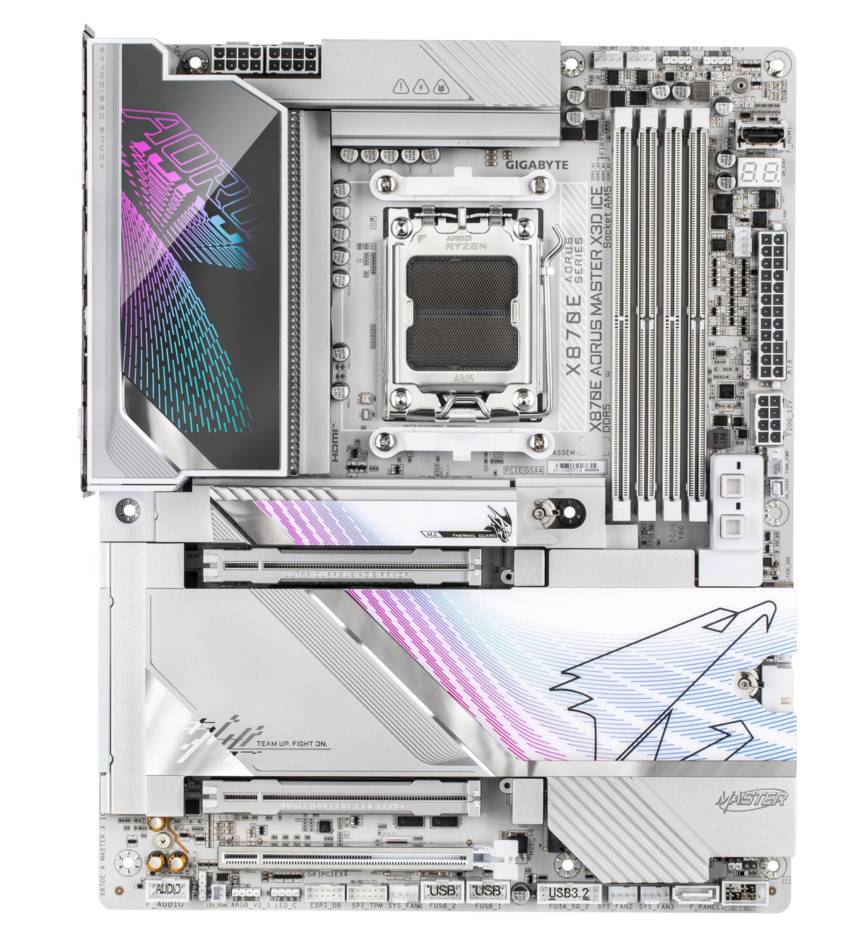 GIGABYTE X870E AORUS Master X3D Motherboard – Supports AMD Ryzen 9000 processors, 18+2+2-phase digital VRM, up to 9000 Hz DDR5 (OC), 2 x PCIe 5.0 + 3 x PCIe 4.0, Wi-Fi 7, 10 GbE LAN, USB 4
