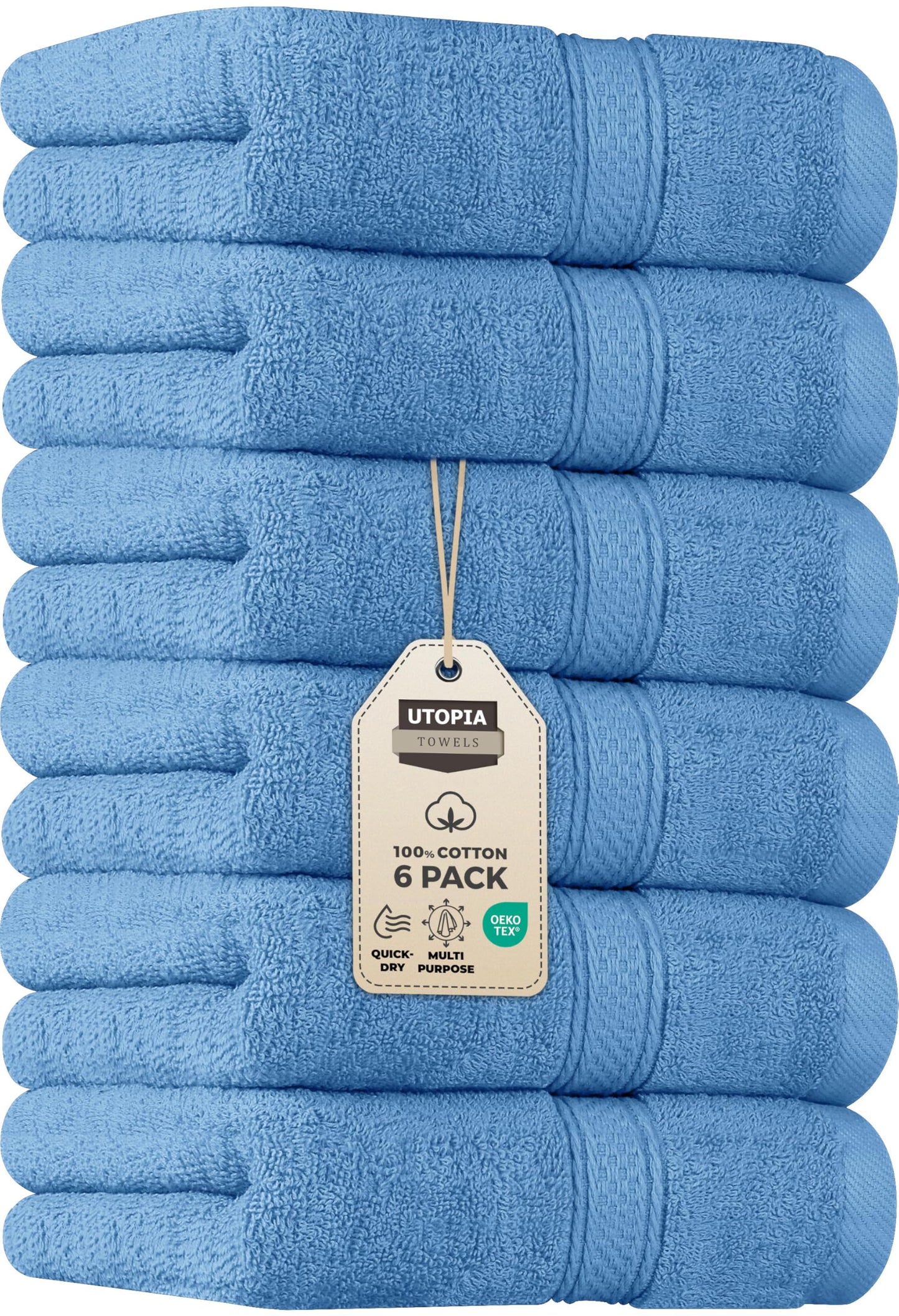 Utopia Towels Cotton Towels 600gsm Pack of 6 - UT0649