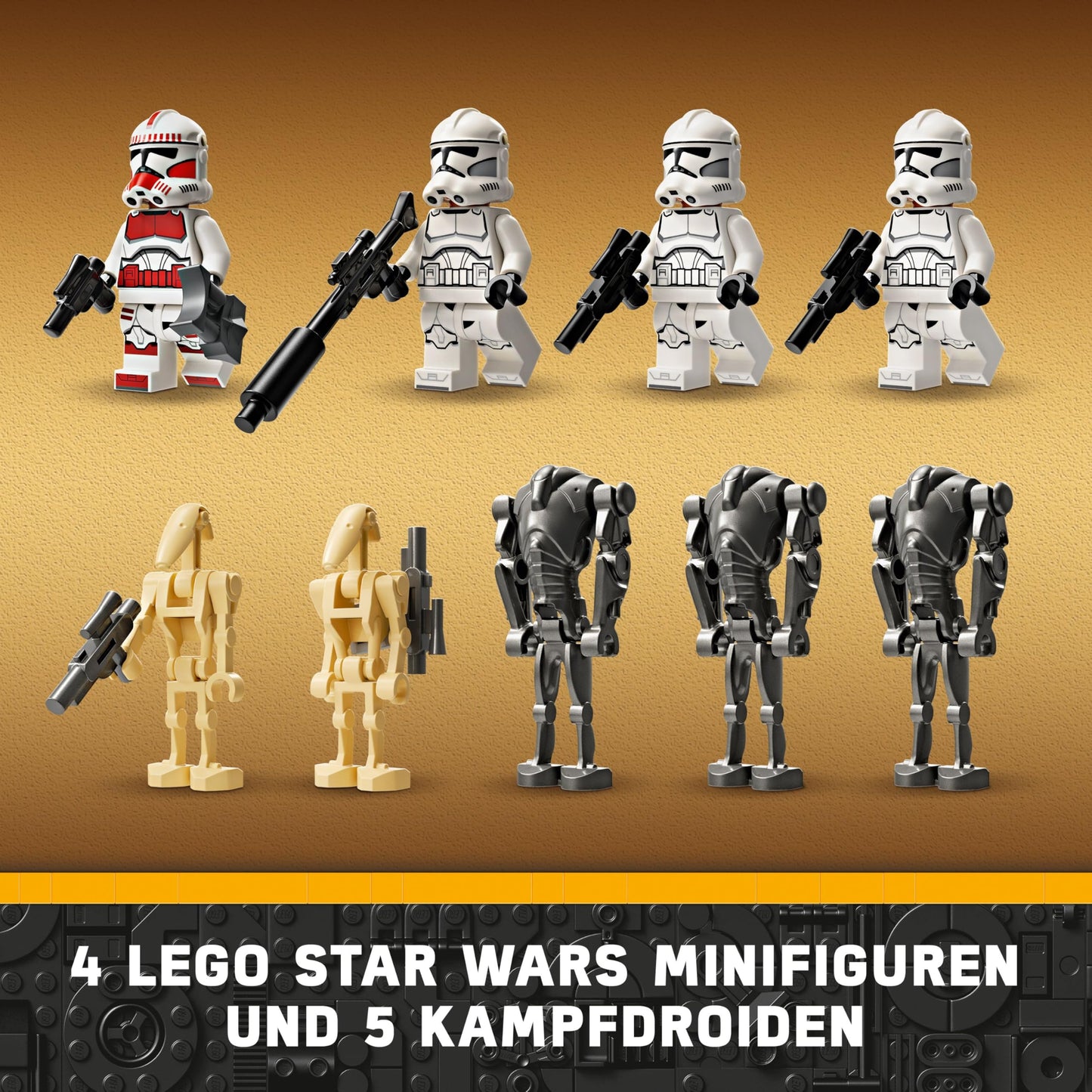 LEGO Star Wars 75372 Clone Trooper & Battle Droid Battle Pack, including 4 minifigures, 5 droids and speeder bike with shooter - building toy for boys and girls aged 7 and up