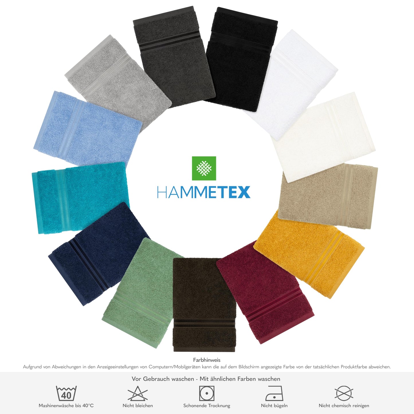 Hammetex sauna towels 80x200 cm set of 2 - extra large shower towels - 100% cotton terry - Oeko-TEX certified - soft, absorbent - with hanger, white - RN331