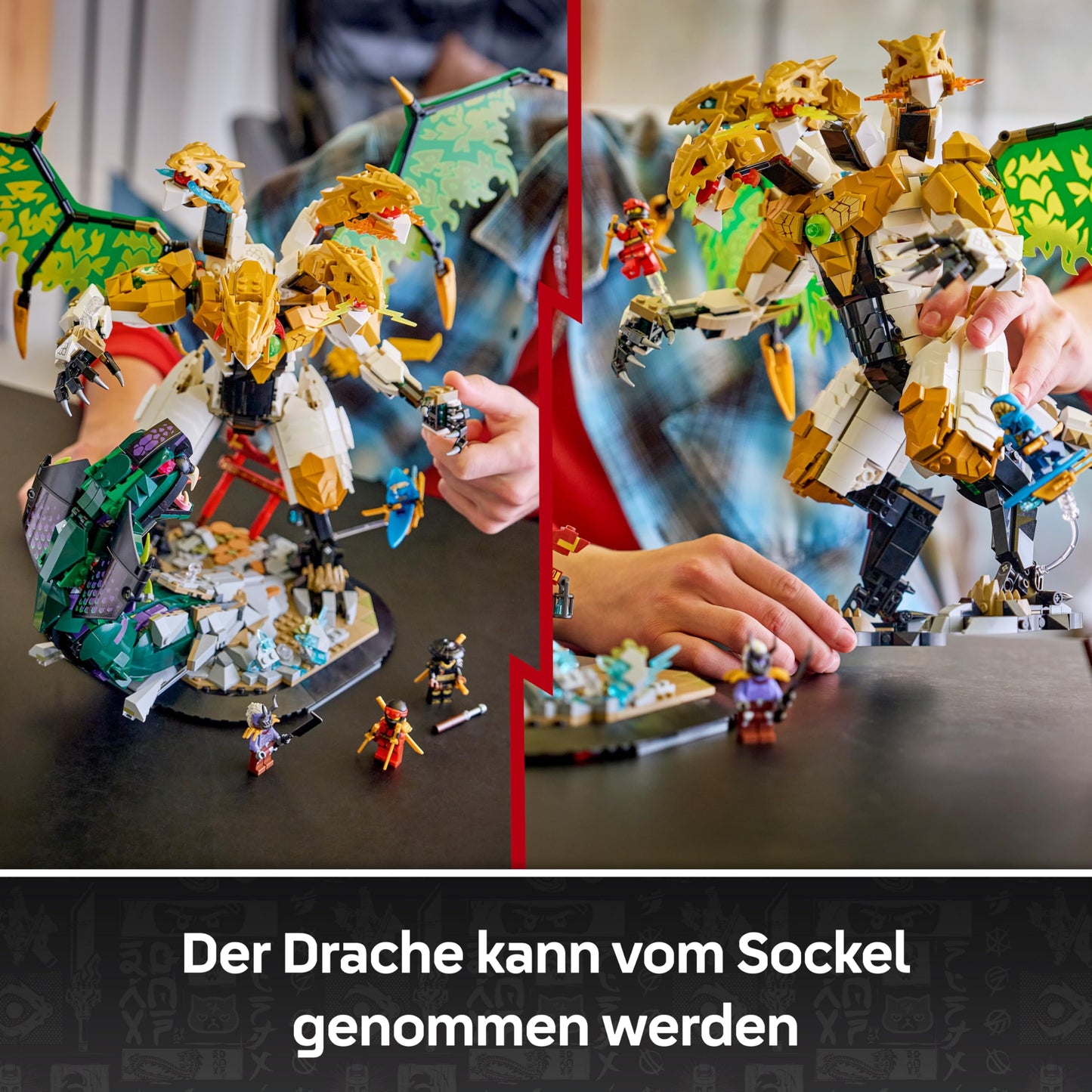 LEGO NINJAGO Duel with the Ultra Dragon - Toy with 4-headed action figure, snake & 4 minifigures with katanas - Children's room decoration - Gift for boys aged 12 and over and teenage fans - 71872