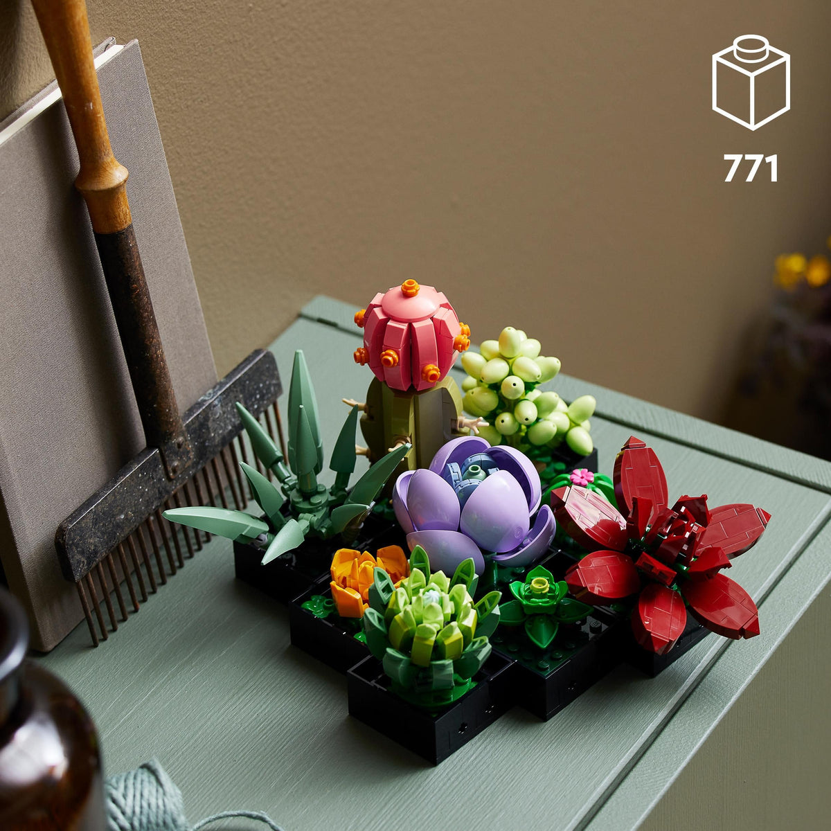 LEGO Botanicals Succulents - Artificial Flower Set for Adults - Flower Bouquet Building Set - Creative Hobby and Home Decor - Gift Idea for Women & Men - Botanic Collection (9 Plants) 10309