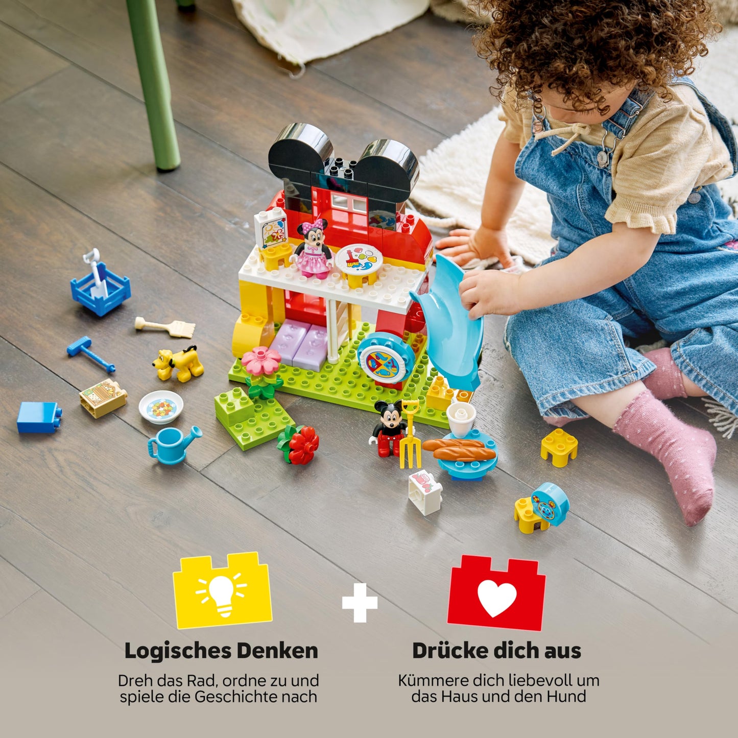 LEGO DUPLO | Mickey Mouse Clubhouse with Minnie and Pluto - Educational Fine Motor Skills Toy for Toddlers - Incl. 3 Figures & Toodles - Gift for Boys & Girls from 2 Years - 10465