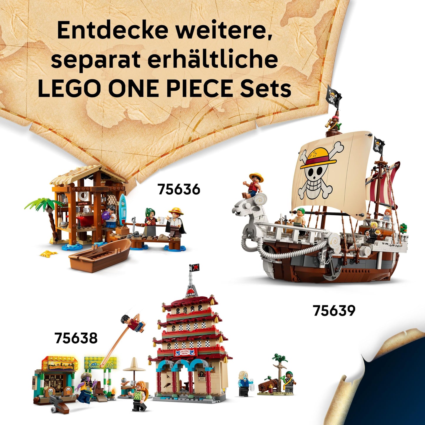 LEGO ONE PIECE Buggy the Clown circus tent - interactive toy with 4 minifigures - Luffy, Nami & Zoro and 2 profiles - creative gift for boys, girls and fans aged 8 and over - 75637