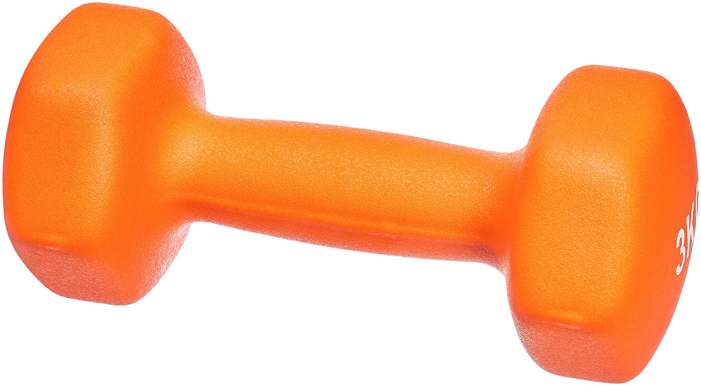 Amazon Basics Neoprene Dumbbell Weights, Orange, Set of 2, 2 x 3 kg 6.0 - GND003