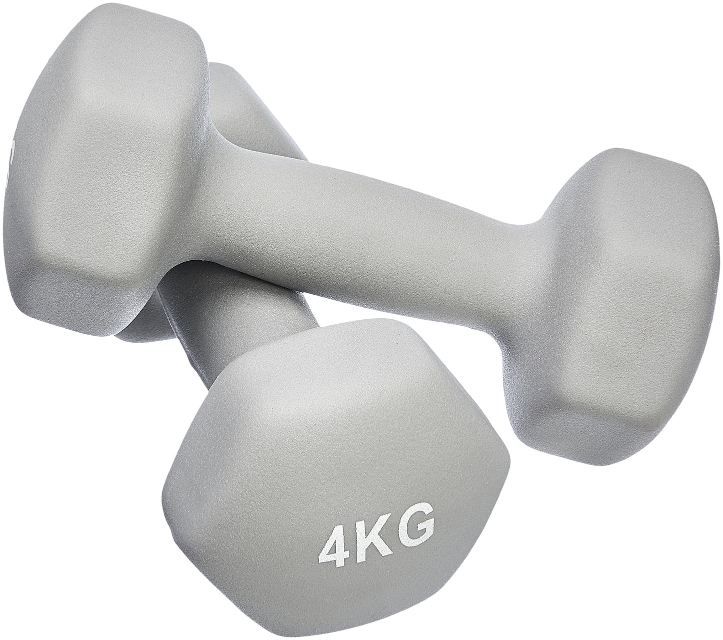 Amazon Basics Neoprene Dumbbell Weights, Gray, 8 kg, Set of 2 (2 x 4 kg) - GND004