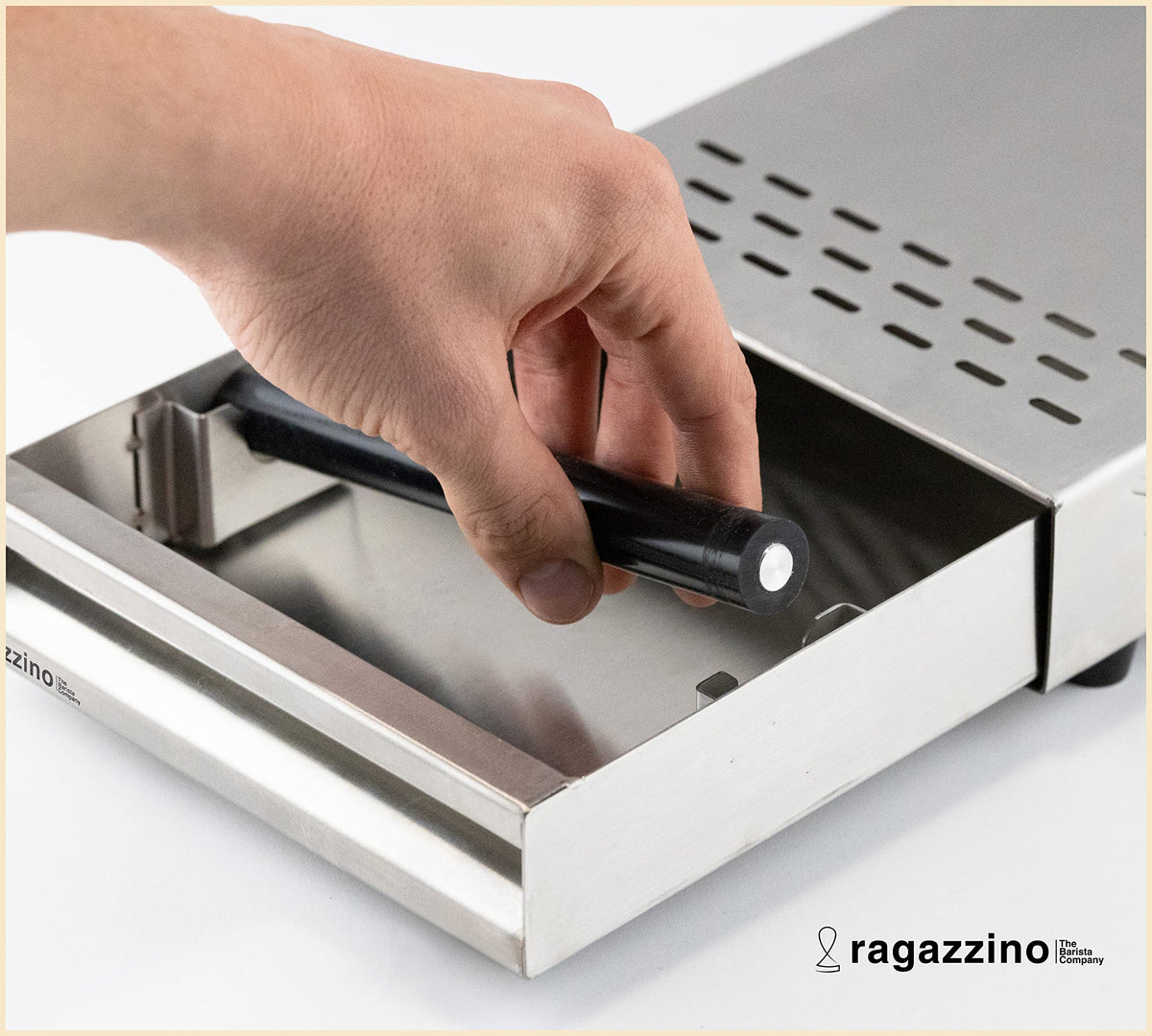ragazzino stainless steel tapping container | 280x180x64mm - B09NL8L136