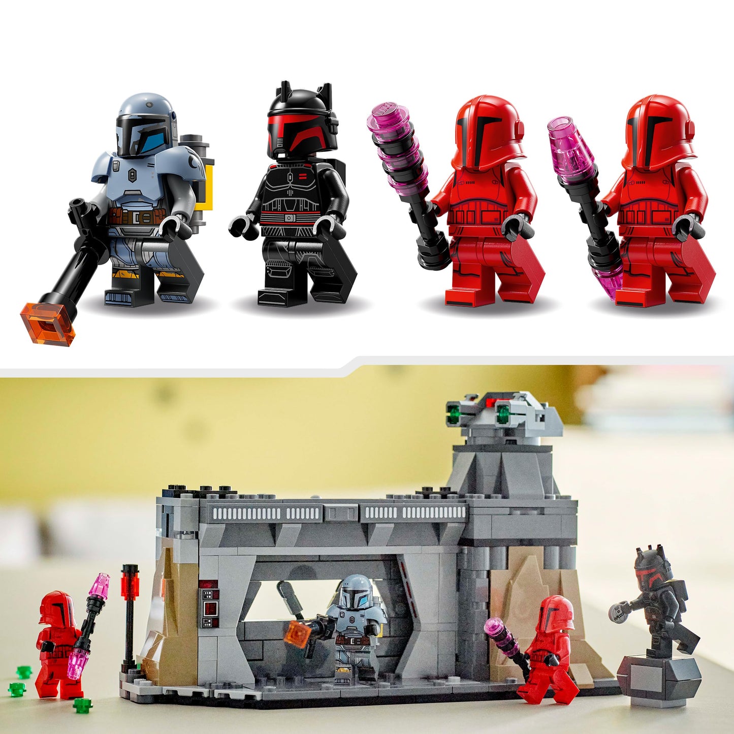 LEGO Star Wars: The Mandalorian Duel between Paz Vizsla and Moff Gideon, collectible building toy for children, gift idea for creative boys and girls aged 7 and up, Mandalorian toy 75386