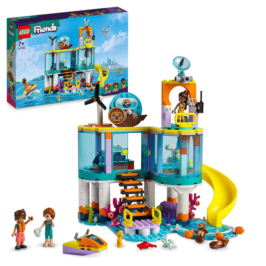LEGO 41736 Friends Sea Rescue Center Vet Toy for Kids with Otter, Seahorse and Turtle Animal Figures, Animal Care Toy, Girls and Boys Ages 7+