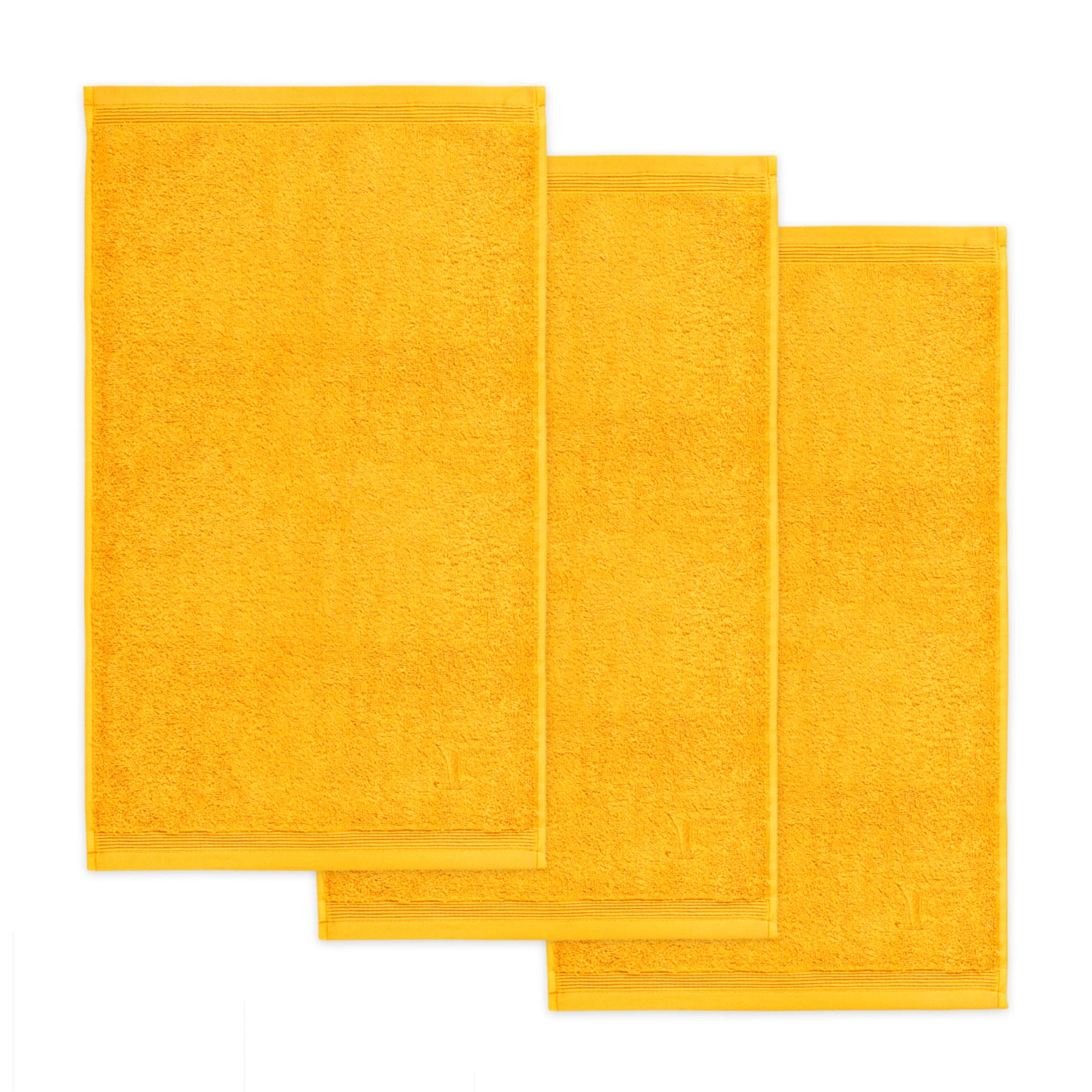 möve Superwuschel guest towel 30 x 50 cm made of 100% cotton, orange (light orange), set of 3 - 017259054-3*030050-115