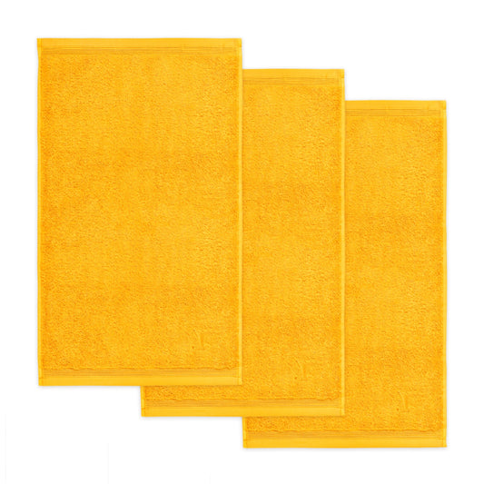 möve Superwuschel guest towel 30 x 50 cm made of 100% cotton, orange (light orange), set of 3 - 017259054-3*030050-115