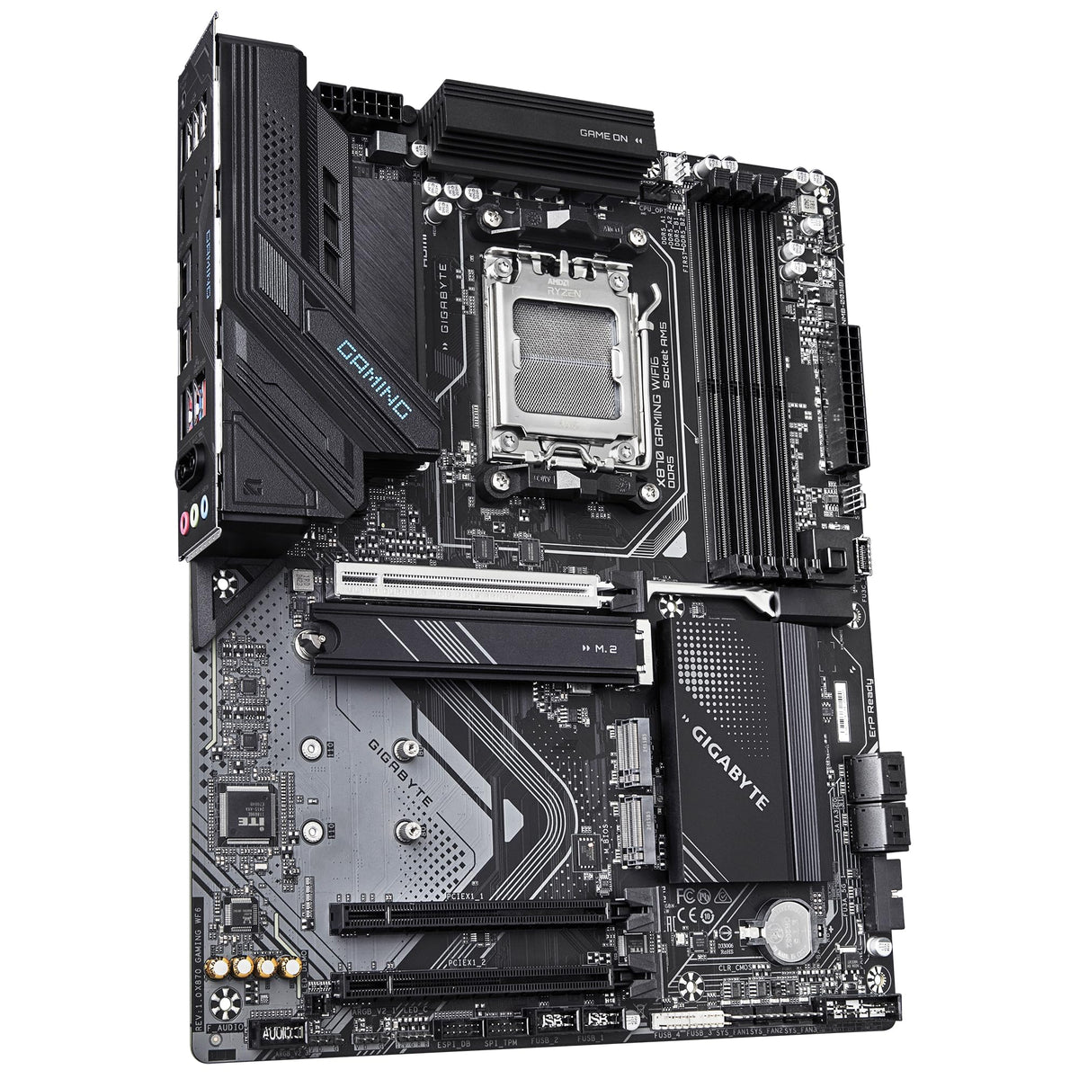 GIGABYTE X870 Gaming WIFI6 Motherboard - Supports AMD Ryzen 9000 CPUs, 8+2+2 phase VRM, up to 8000MHz DDR5 (OC), 1x PCIe 5.0, Wi-Fi 6, 2.5GbE LAN, USB 4