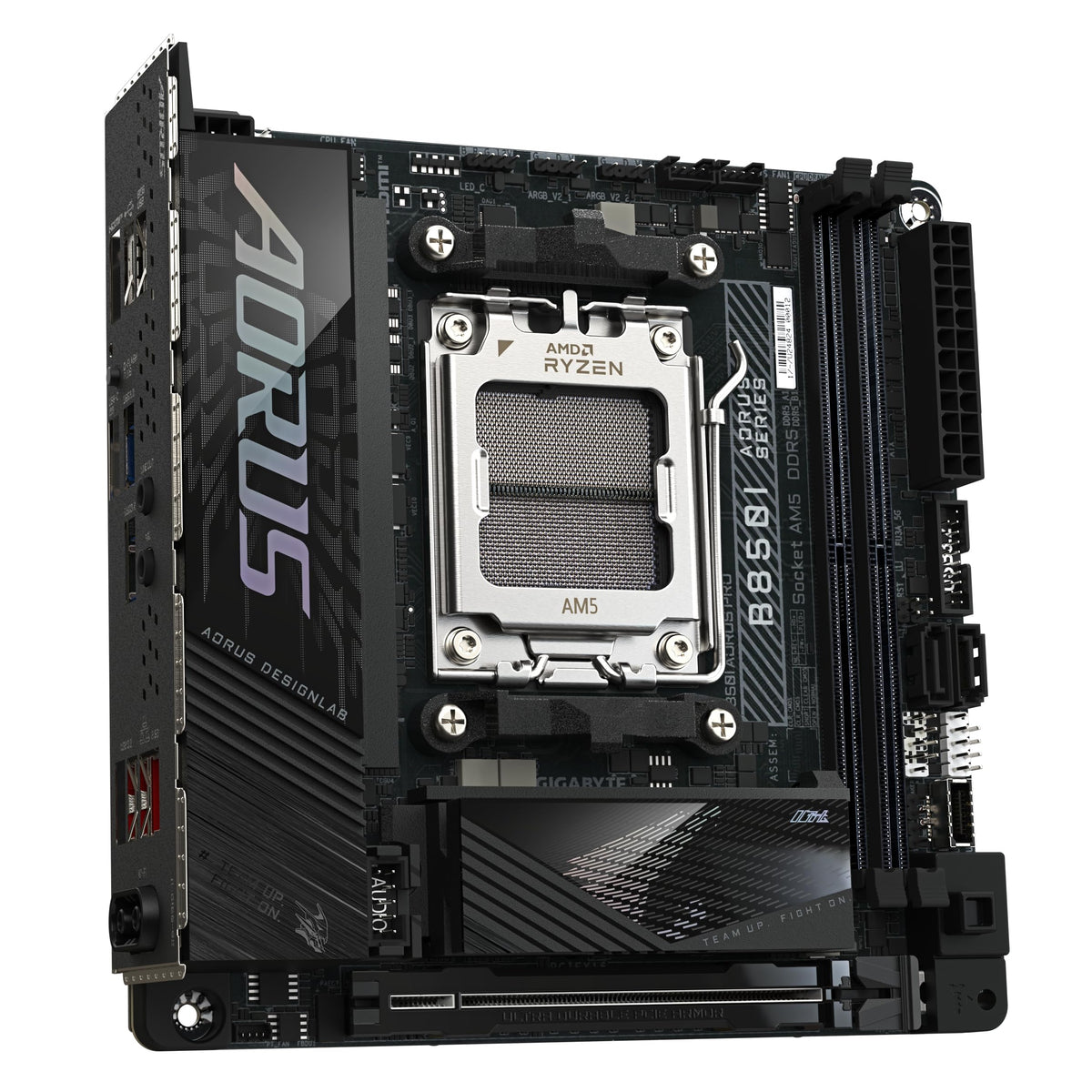 GIGABYTE B850I AORUS PRO Motherboard - Supports AMD Ryzen 9000 Series CPUs, 8+2+1 Phase Digital VRM, up to 8400MHz DDR5 (OC), 1xPCIe 5.0 + 1xPCIe 4.0 M.2, 2.5LAN, WiFi 7, USB 3.2 Gen 2
