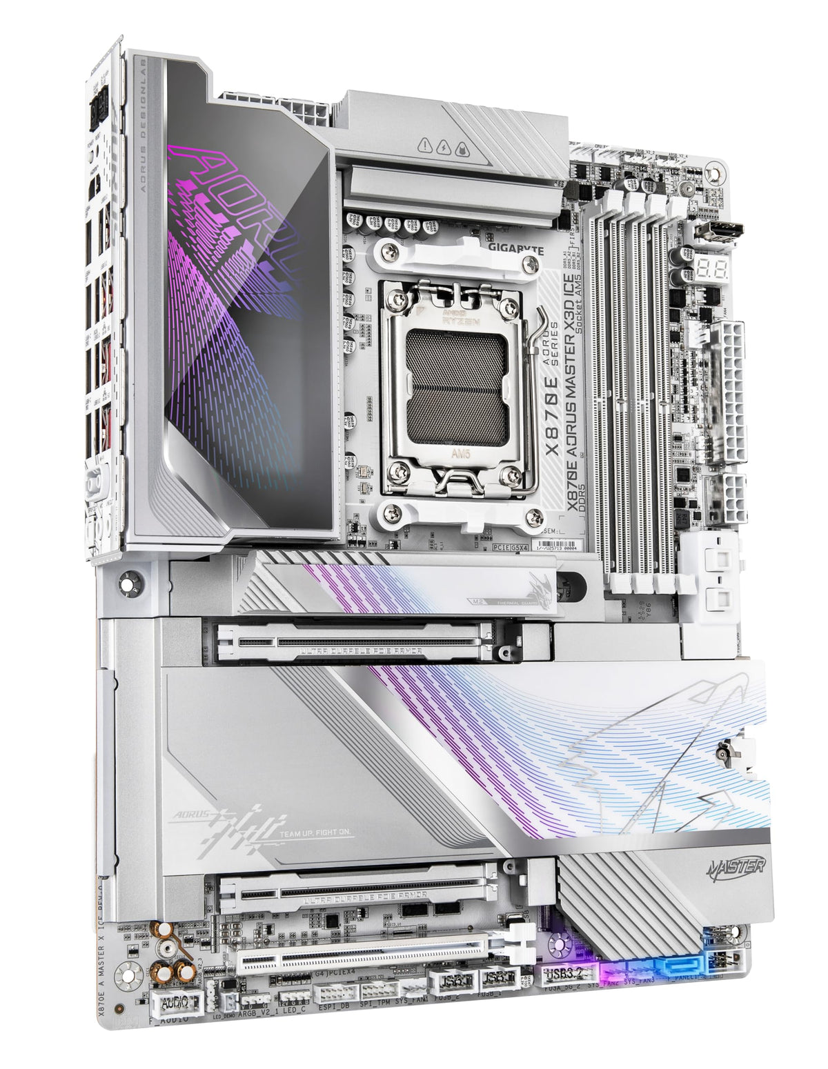 GIGABYTE X870E AORUS Master X3D Motherboard – Supports AMD Ryzen 9000 processors, 18+2+2-phase digital VRM, up to 9000 Hz DDR5 (OC), 2 x PCIe 5.0 + 3 x PCIe 4.0, Wi-Fi 7, 10 GbE LAN, USB 4