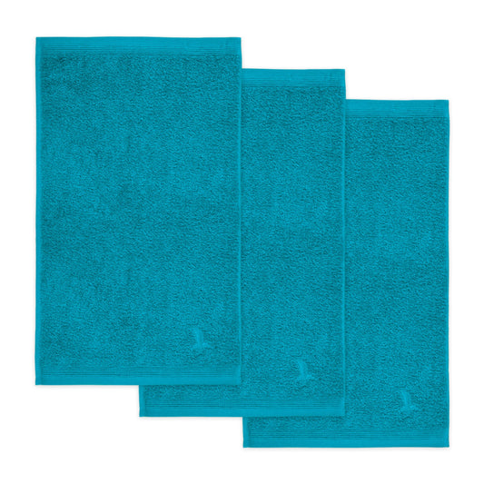 möve Superwuschel prosop de oaspeți 30 x 50 cm din bumbac 100%, lagoon set de 3 - 017259054-3*030050-458