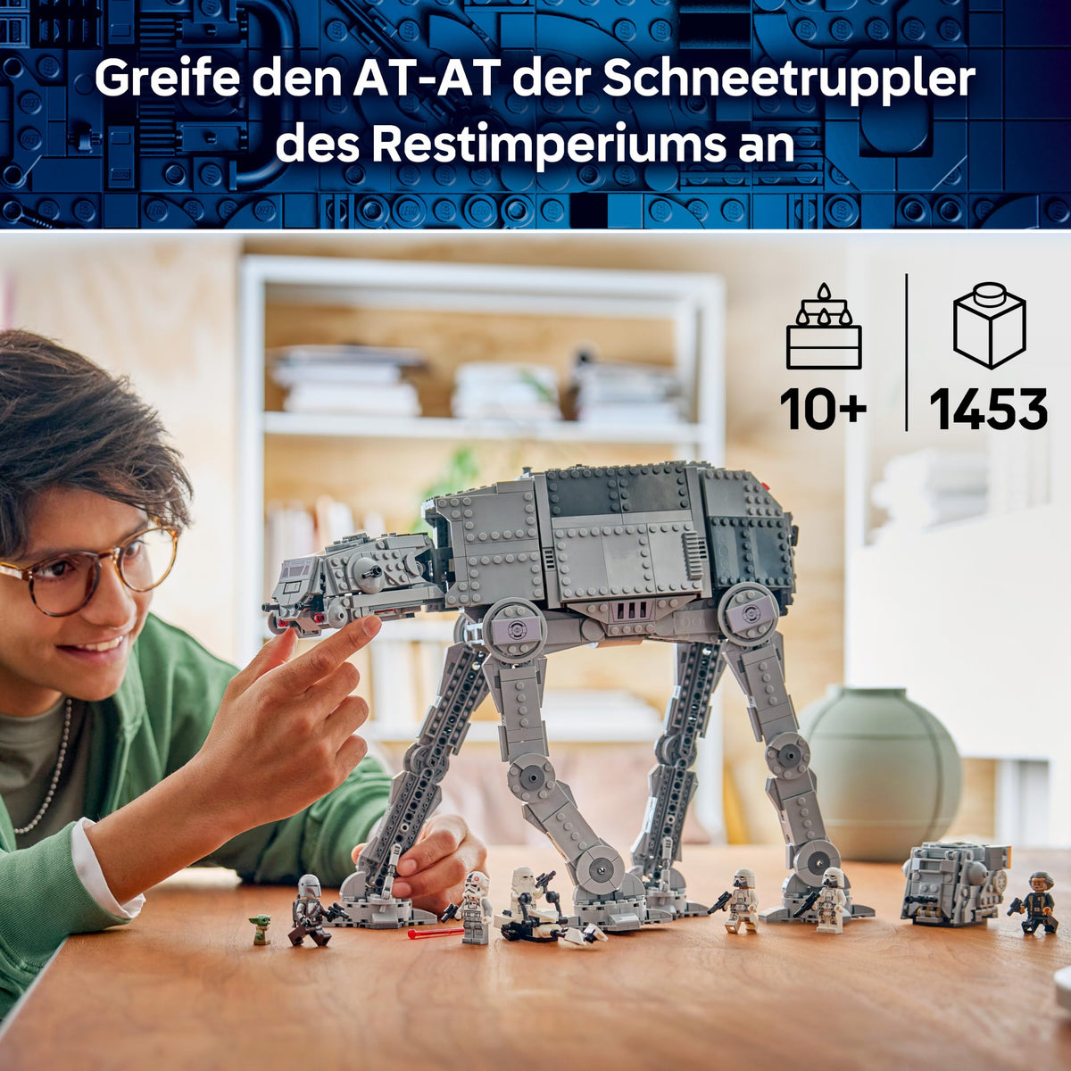 LEGO Star Wars 75454 AT-AT of the Remnant Empire with INT-4 toys - The Mandalorian and Grogu figures with shuttle, speeder bike, 6 minifigures & 1 figure - gift for boys and fans aged 10 and over
