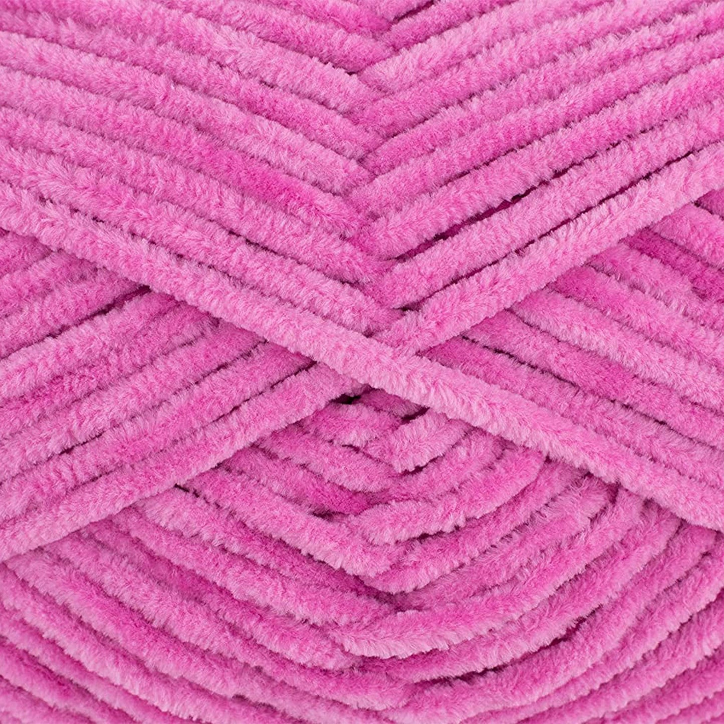 Gründl Wolle Funny uni - soft chenille wool for crocheting - cuddly and skin-friendly - 100% polyester - 10 balls 100 g / 120 m - needle size 5-6, fuchsia - 3442-10