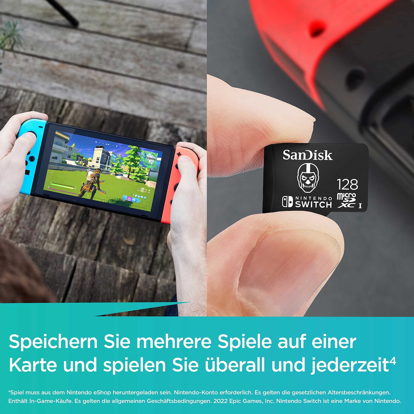 SanDisk microSDXC Nintendo Switch Fortnite 128GB (SDSQXAO-128G-GN6ZG)