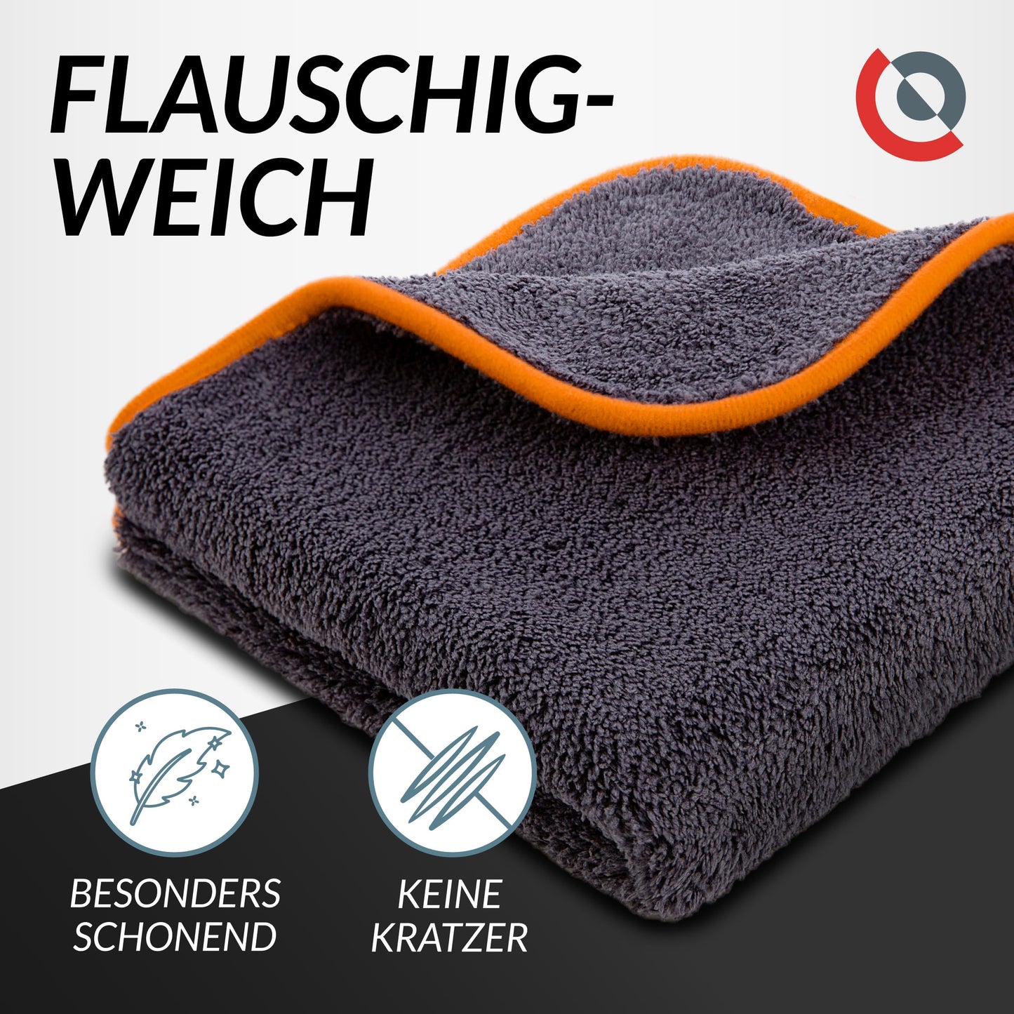 Glart 443TPO4 Microfiber Cloths Set of 12 - 600 GSM - 40x40 cm - Fluffy Car Polishing Cloths for Drying & Care - Ultra Soft, Lint-Free & Absorbent - For Car Care, Motorcycle, Boat & Household