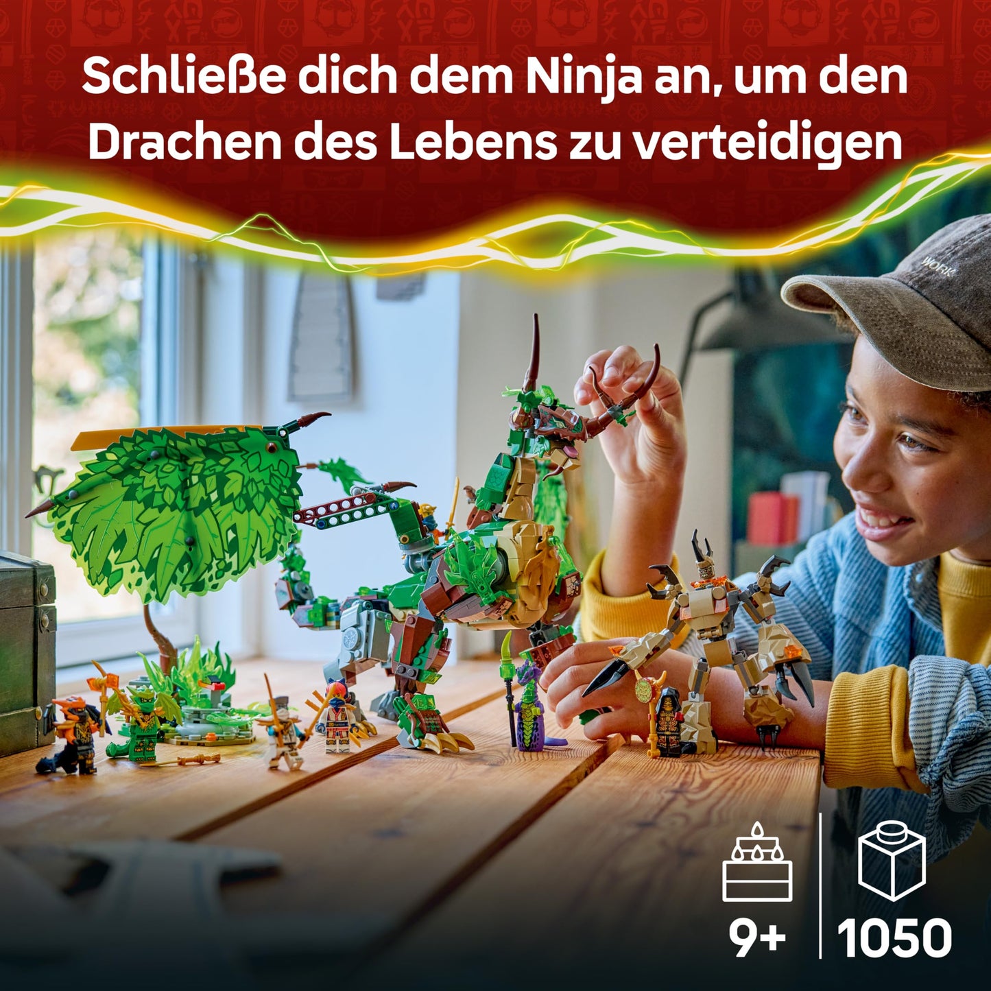 LEGO NINJAGO The Dragon of Life - Ninja toy with dragon figure, mini monster mech, 8 minifigures and swords - creative gift for boys and girls aged 8 and up and fans - 71859