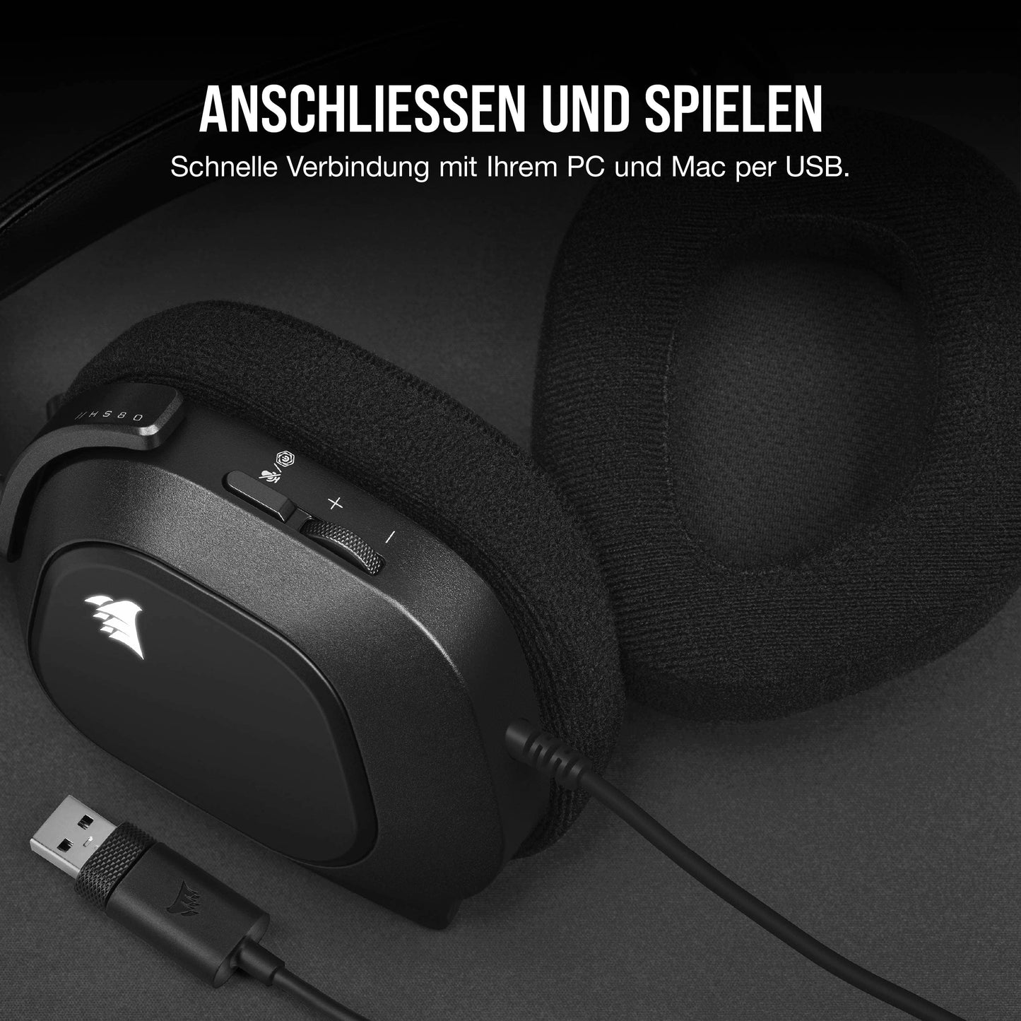 Corsair HS80 RGB USB Gaming Headset Dolby Audio CA-9011237-EU
