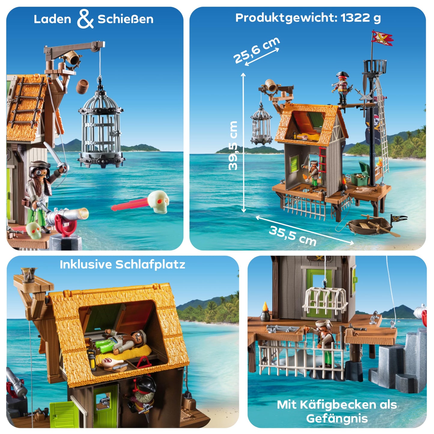 PLAYMOBIL | Pirates | Pirate harbor with pirate prison | Pirate figures | Toy Pirates | Toys for children aged 4 and over | 71792