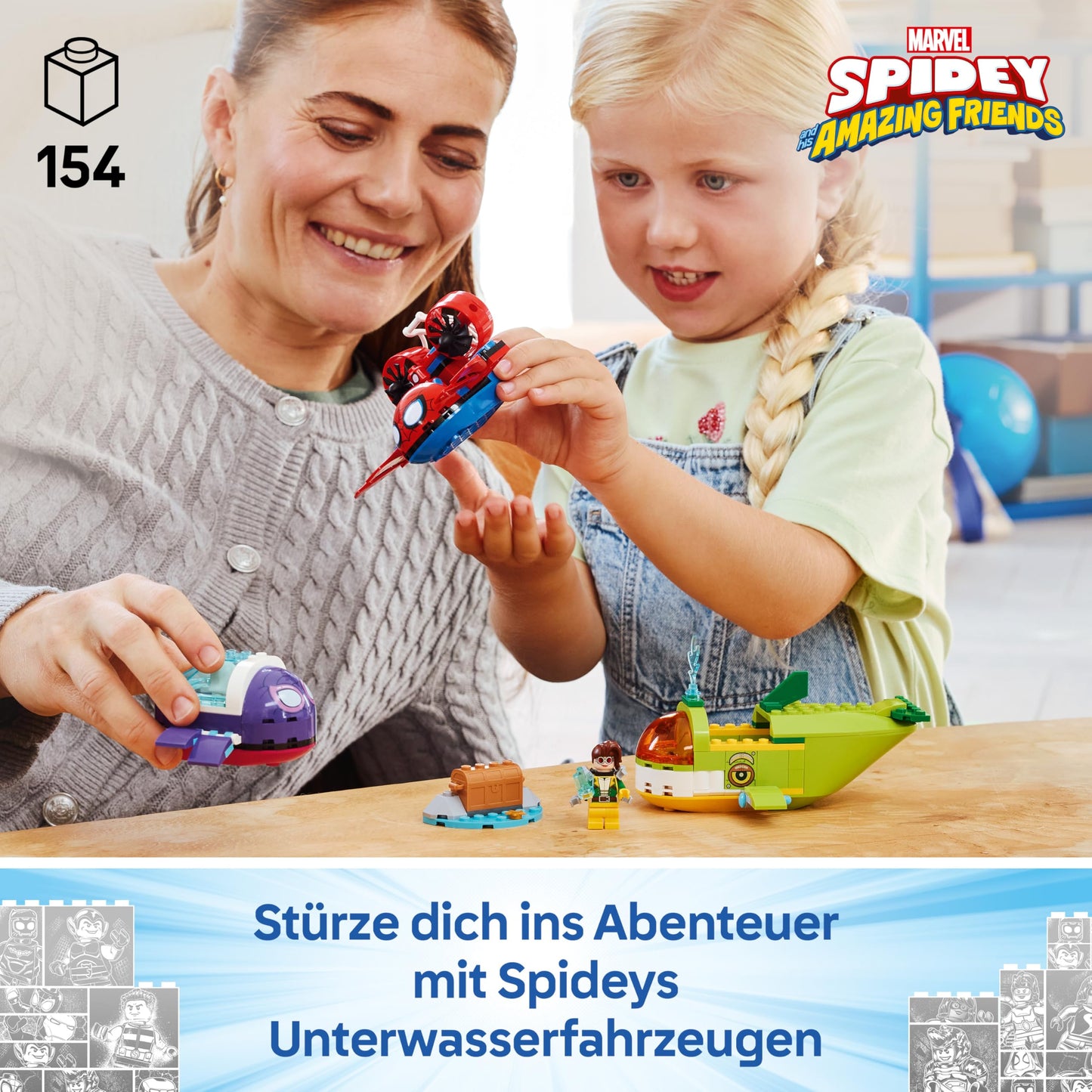 LEGO ǀ Marvel Spidey and his super friends Spidey: Underwater vehicles - superhero toy with 3 submarines and 3 minifigures - gift for boys aged 4 and up and fans of the series - 11207
