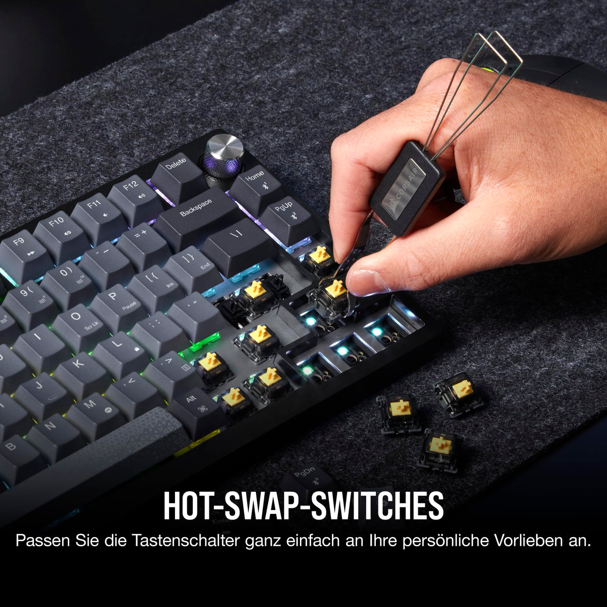 CORSAIR K65 Plus Wireless 75% RGB tastatur mecanică de gaming - CH-91D401L-DE