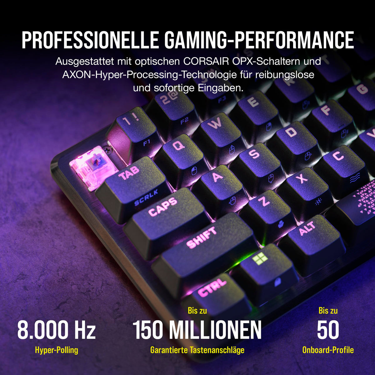 Corsair K65 PRO Mini RGB 65% Optical Mechanical Gaming Keyboard - Black - CH-91A401A-DE