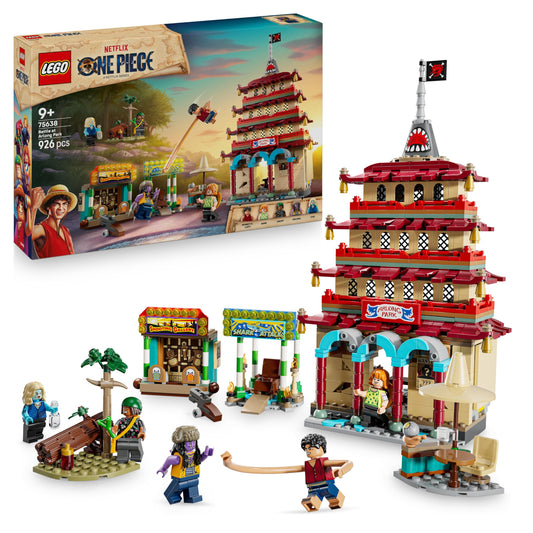 LEGO ONE PIECE - Showdown in Arlong Park - Interactive toy with 5 minifigures - Luffy & Nami and a collapsing pagoda - Anime gift for boys, girls and fans aged 9 and up - 75638