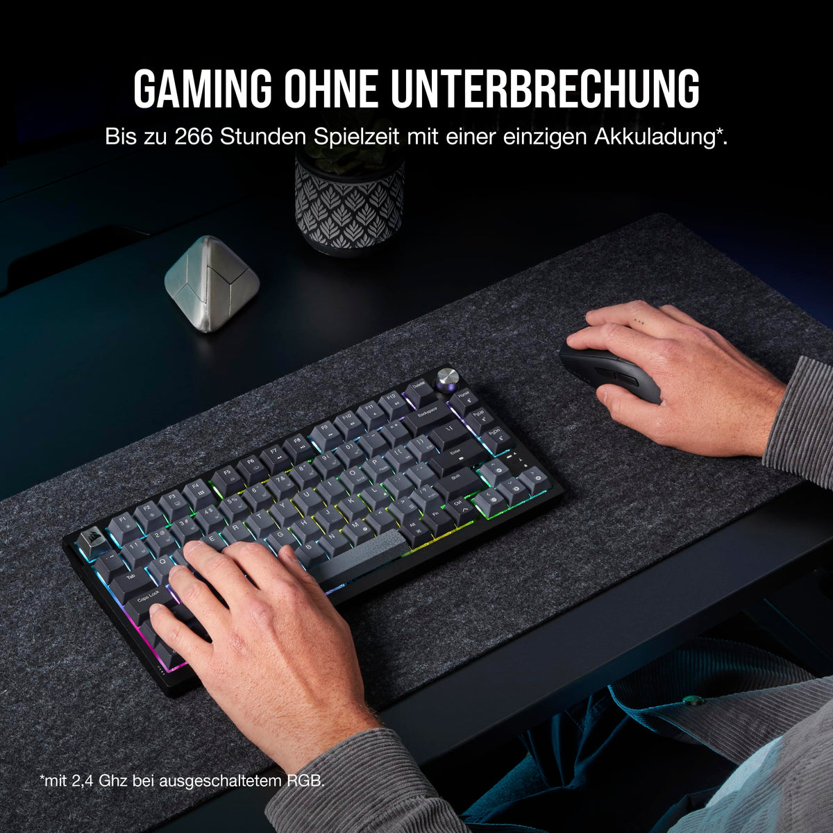 CORSAIR K65 Plus Wireless 75% RGB tastatur mecanică de gaming - CH-91D401L-DE